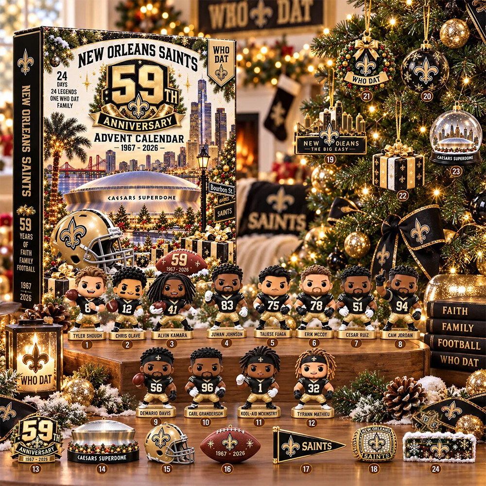 New Orleans Saints 59th Anniversary Christmas Advent Calendar PBBNPWE