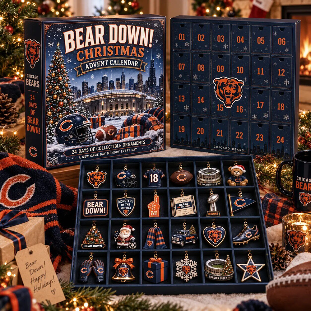 Chicago Bears Bear Down Christmas Advent Calendar PBSTZB4