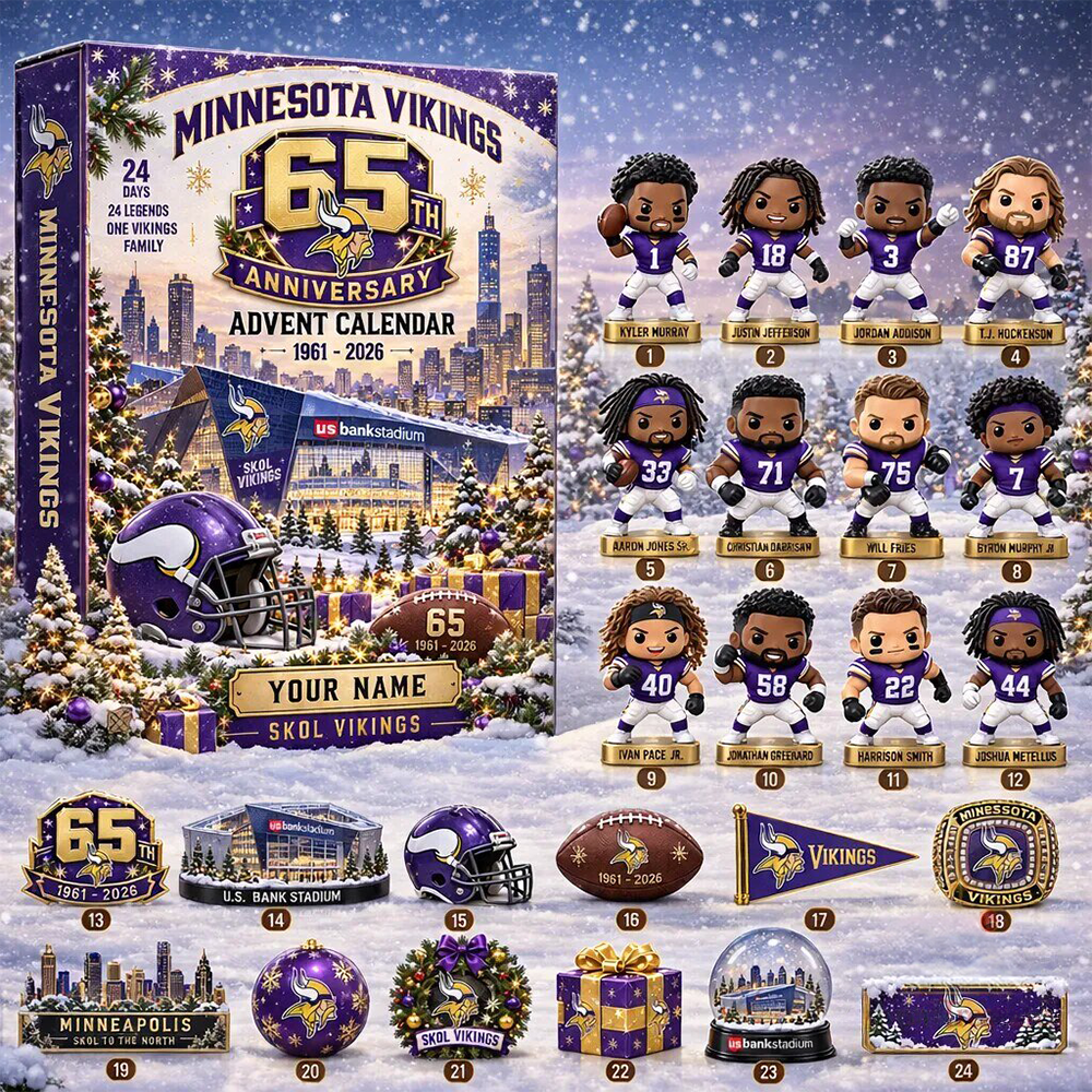 Minnesota Vikings 65th Anniversary Christmas Advent Calendar PB3P7EN