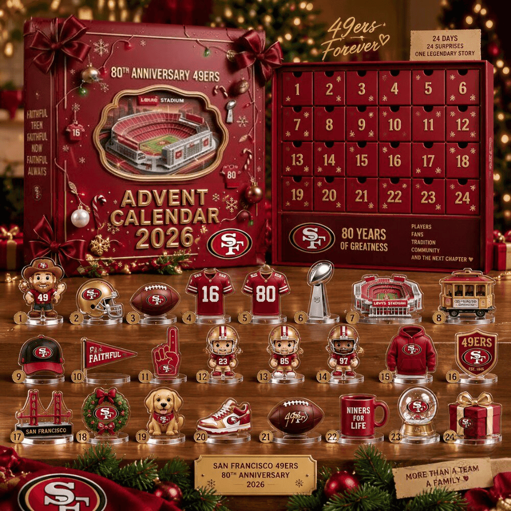 San Francisco 49ers 80th Anniversary Christmas Advent Calendar PBNAO9T