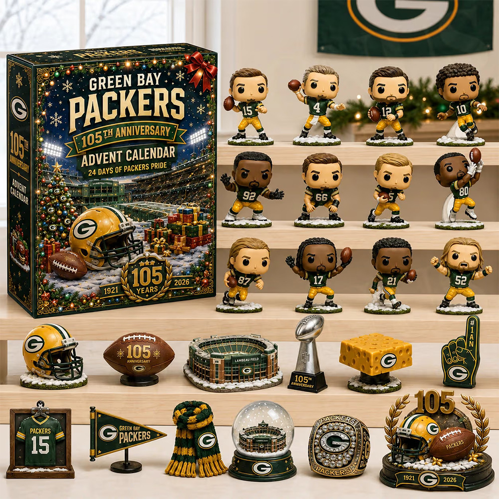 Green Bay Packers 105th Anniversary 1921 2026 Christmas Advent Calendar PBEGOJM