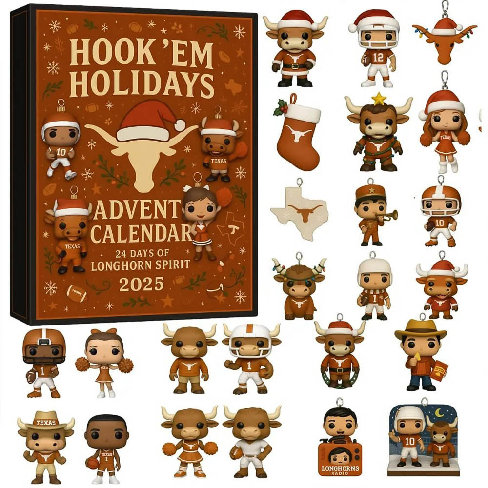 Texas Longhorns Hook Em Holiday Christmas Advent Calendar PBMMOUF