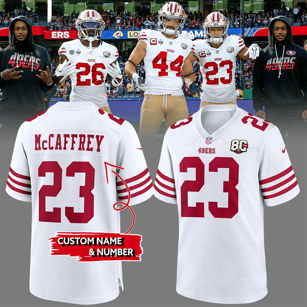 Personalized San Francisco 49ers 80th Anniversary Football Jersey PBQJFJQ
