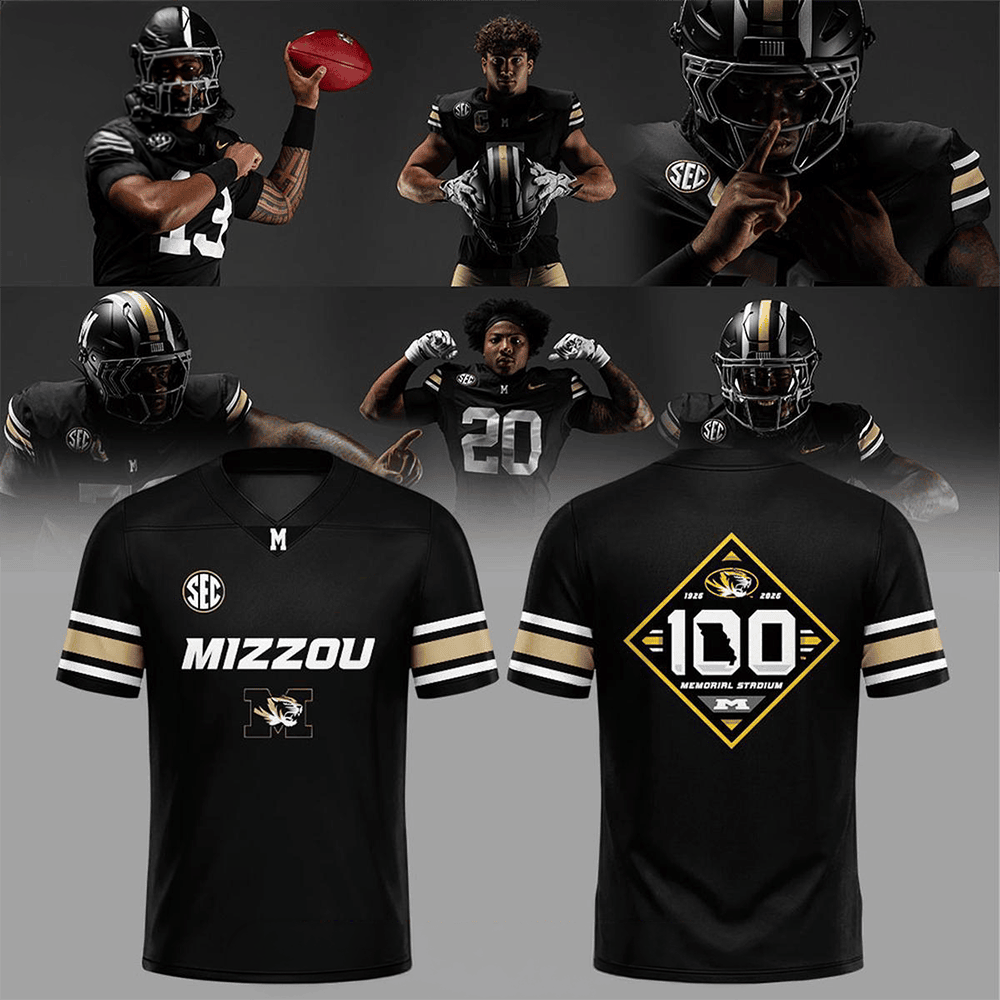 Missouri Tigers Football Memorial Stadium 100th Anniversary Football Jersey PBUJWN7