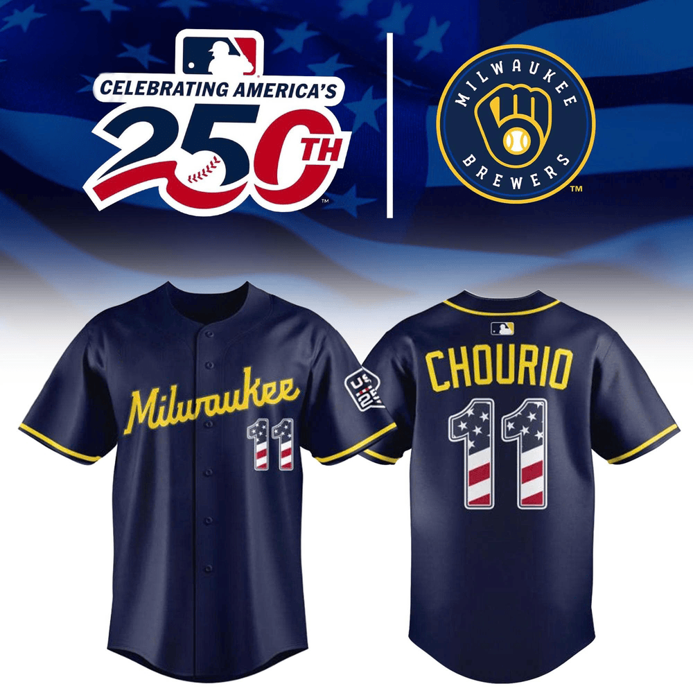Personalized Milwaukee Brewers X America 250th Anniversary 2026 Baseball Jersey PB22IUG