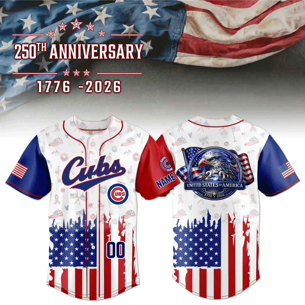 Personalized Chicago Cubs X USA 250th Anniversary Jersey PBMG1ZP