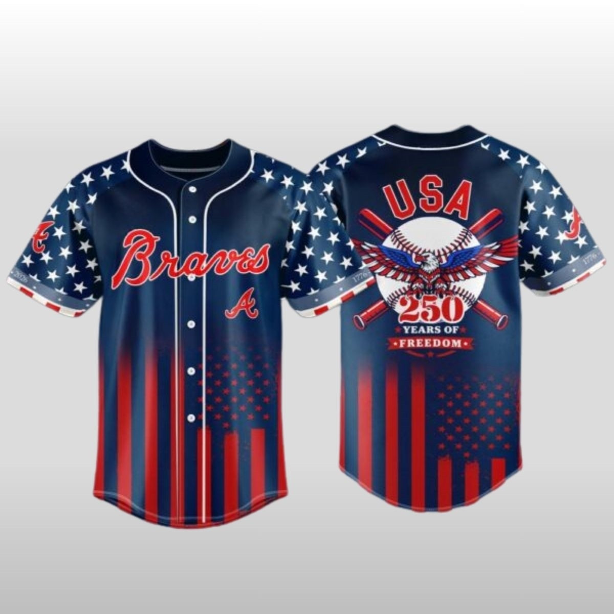 Atlanta Braves X 250th Anniversary Of The United States Baseball Jersey PBDBOU7