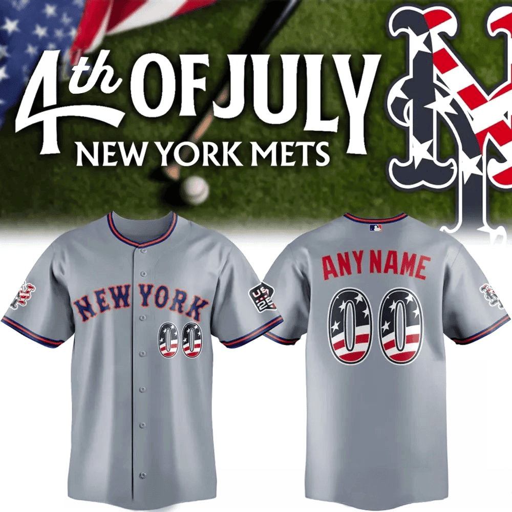 Personalized New York Mets X USA 250 Fourth Of July Road Stadium Jersey PBN9LAQ