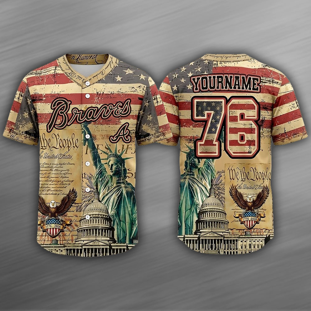 Personalized Atlanta Braves X America’s 250th Anniversary Jersey PBL1ATK