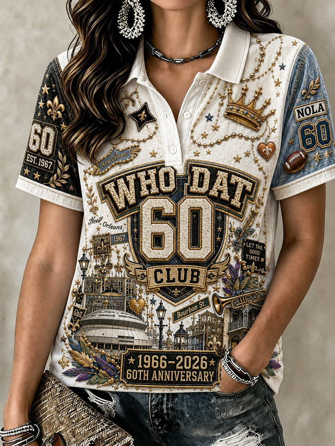 New Orleans Saints 60th Season Anniversary 1966 2026 Polo PB06EO9