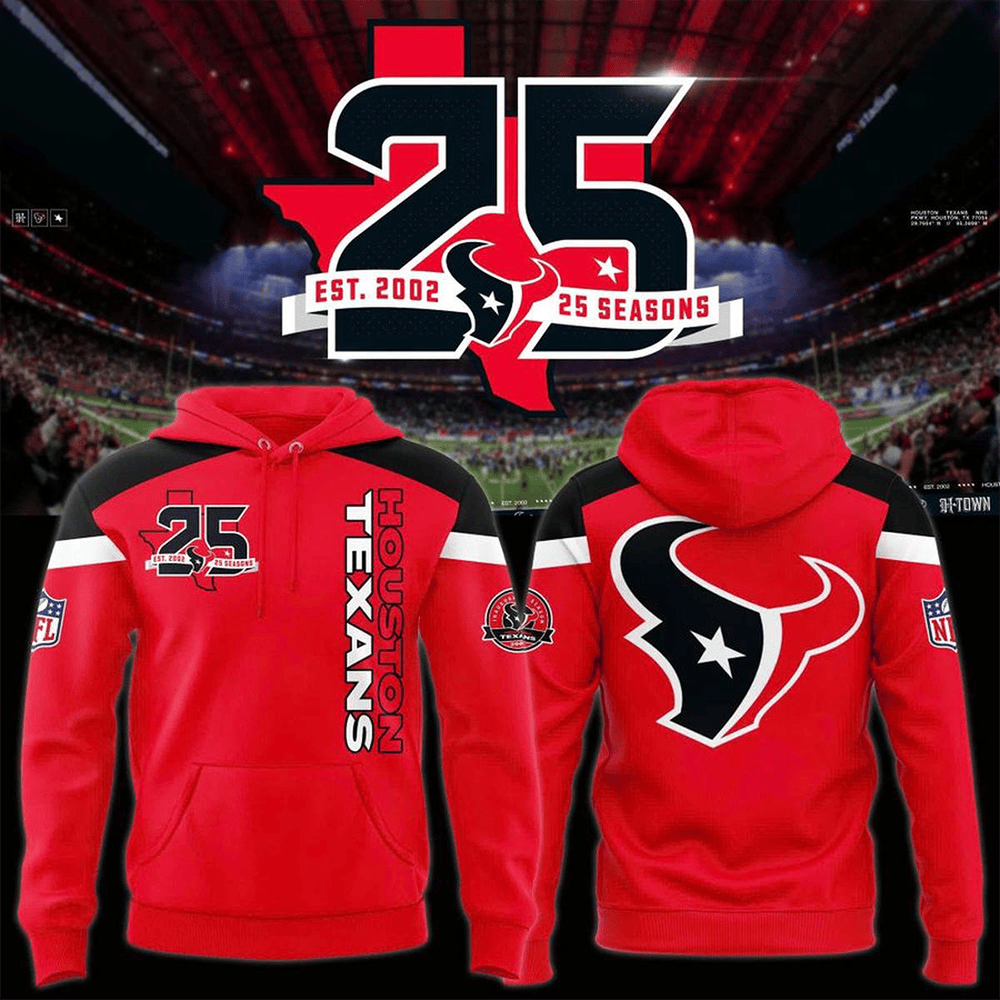 Houston Texans Celebration 25th Season Anniversary 2026 Hoodie PB8Q9KG