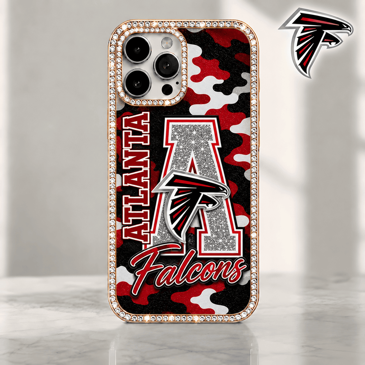 Atlanta Falcons | Premium NFL Team Camo Bling Luxury Phone Case NTH1