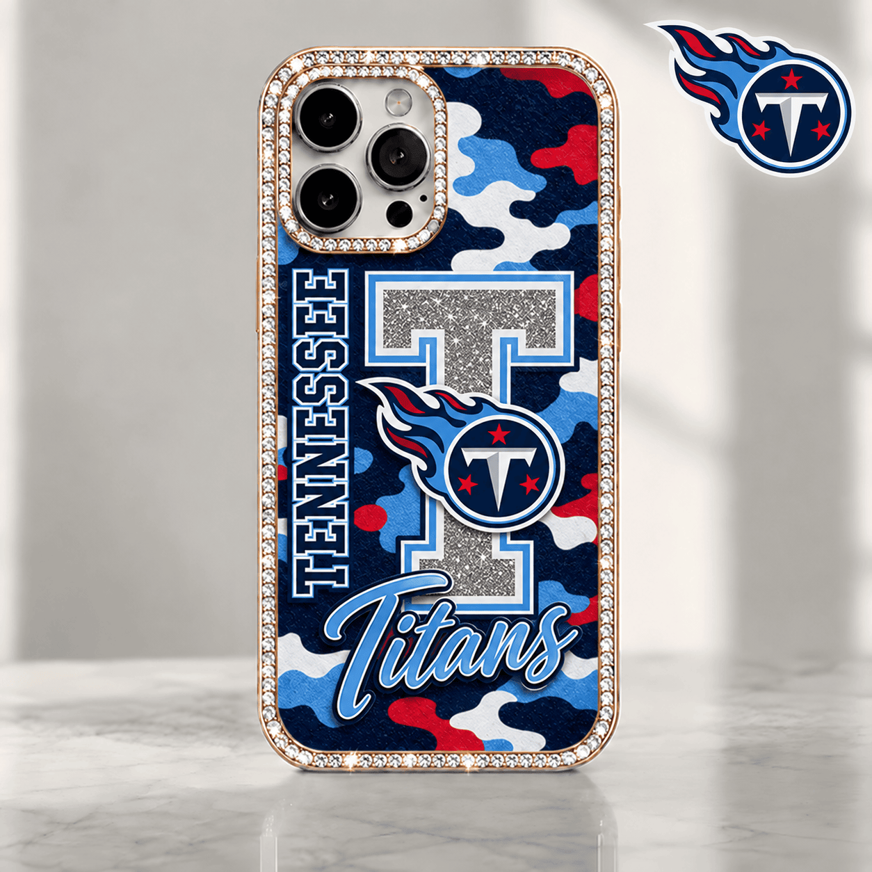 Tennessee Titans | Premium NFL Team Camo Bling Luxury Phone Case NTH1
