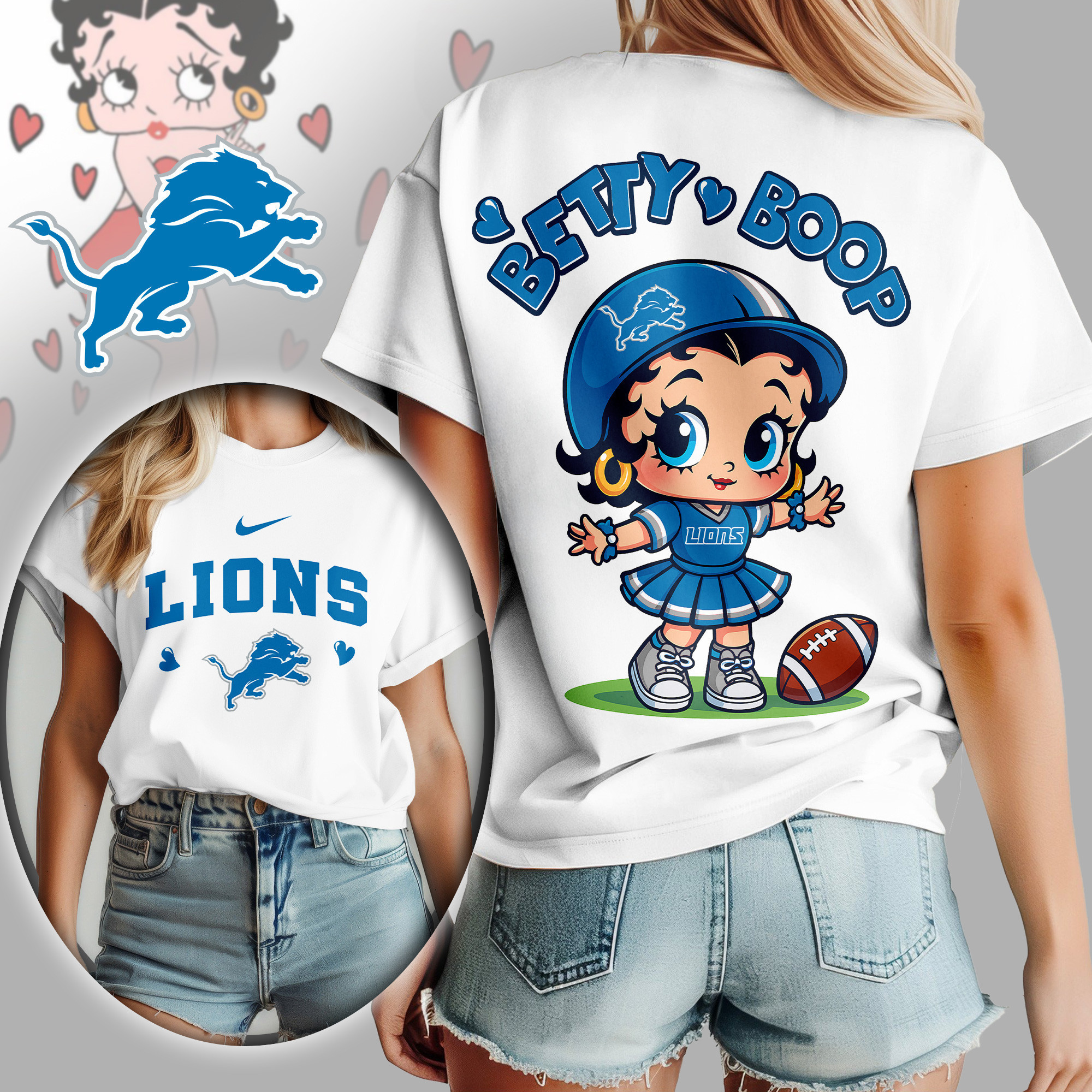 Detroit Lions | Premium NFL Betty Boop Women's Shirt TD