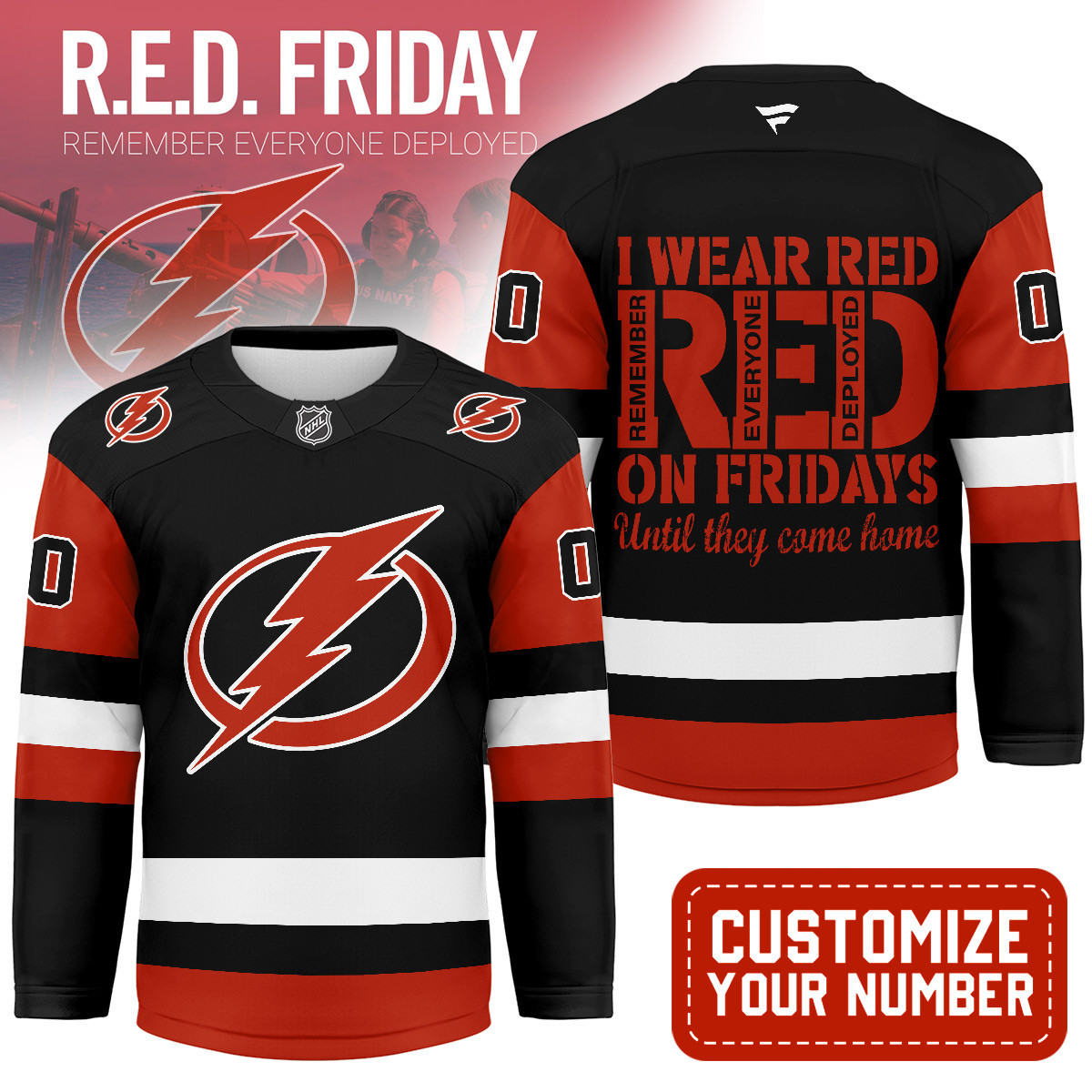 Tampa Bay Lightning | Premium NHL Red Friday Hockey Jersey MM