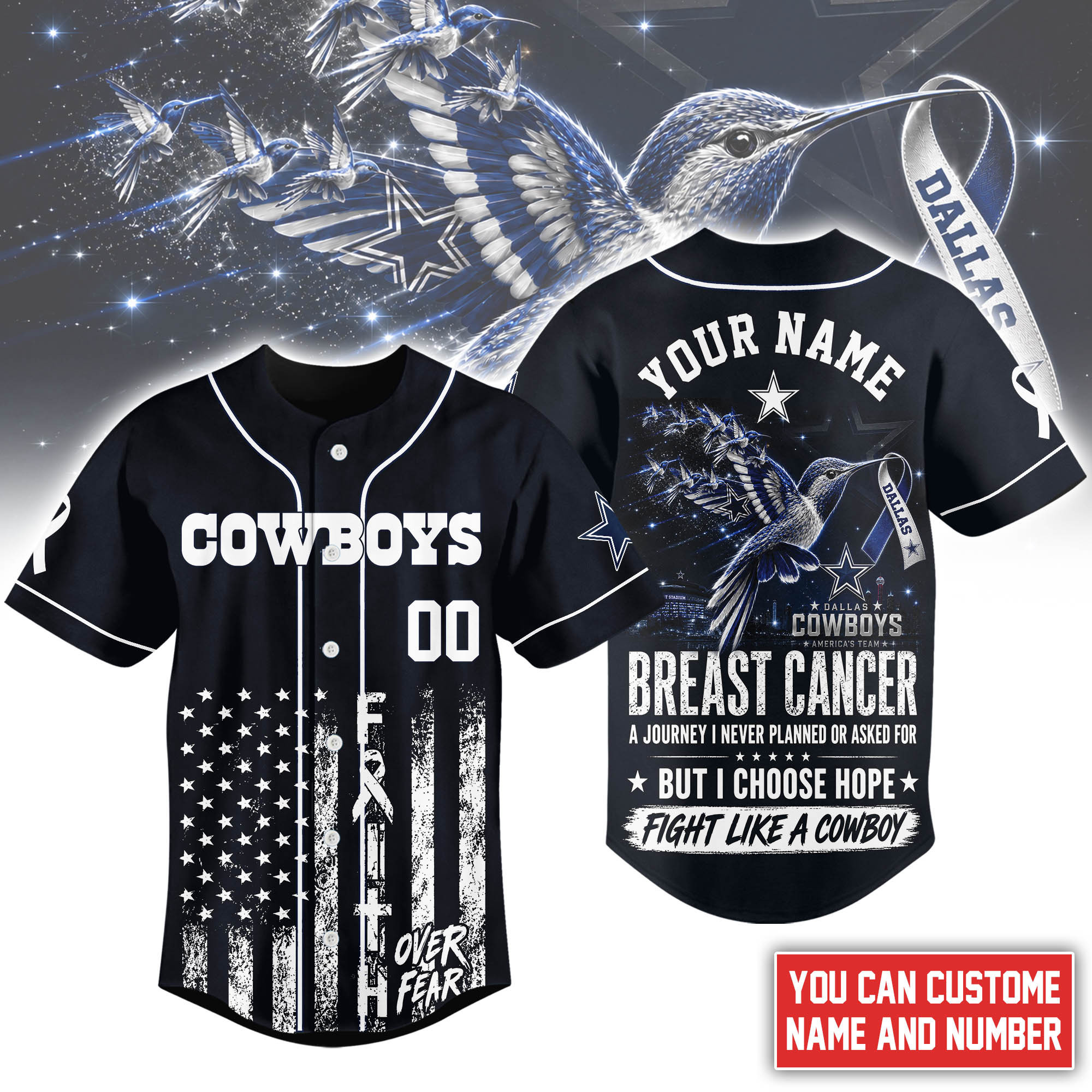 Dallas Cowboys | Premium NFL Hope Over Fear Jersey NTH1