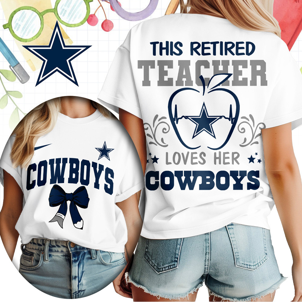 Dallas Cowboys | Premium NFL Retired Teacher Women T-Shirt TD