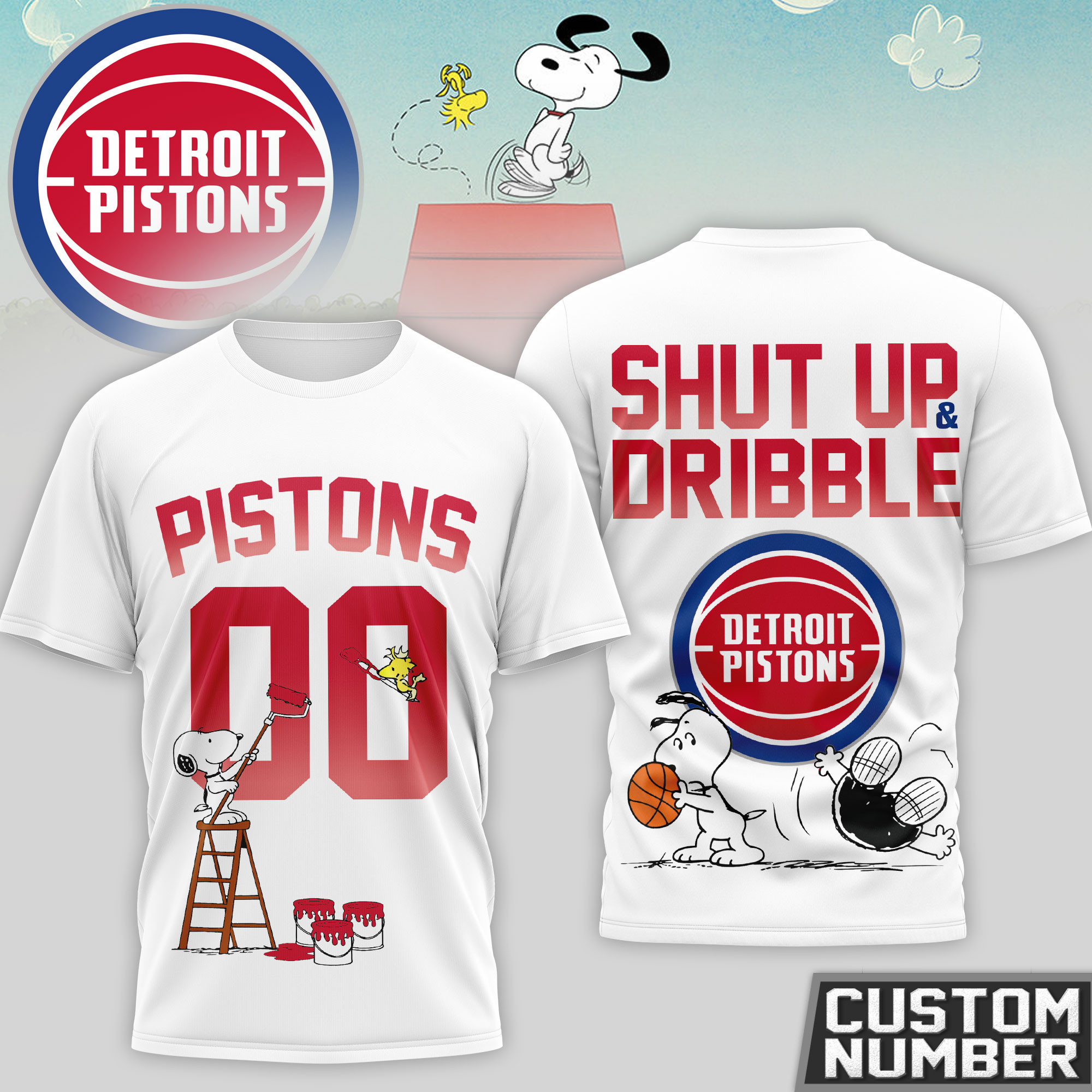 Detroit Pistons | Premium NBA Snoopy 3D Shirt HY