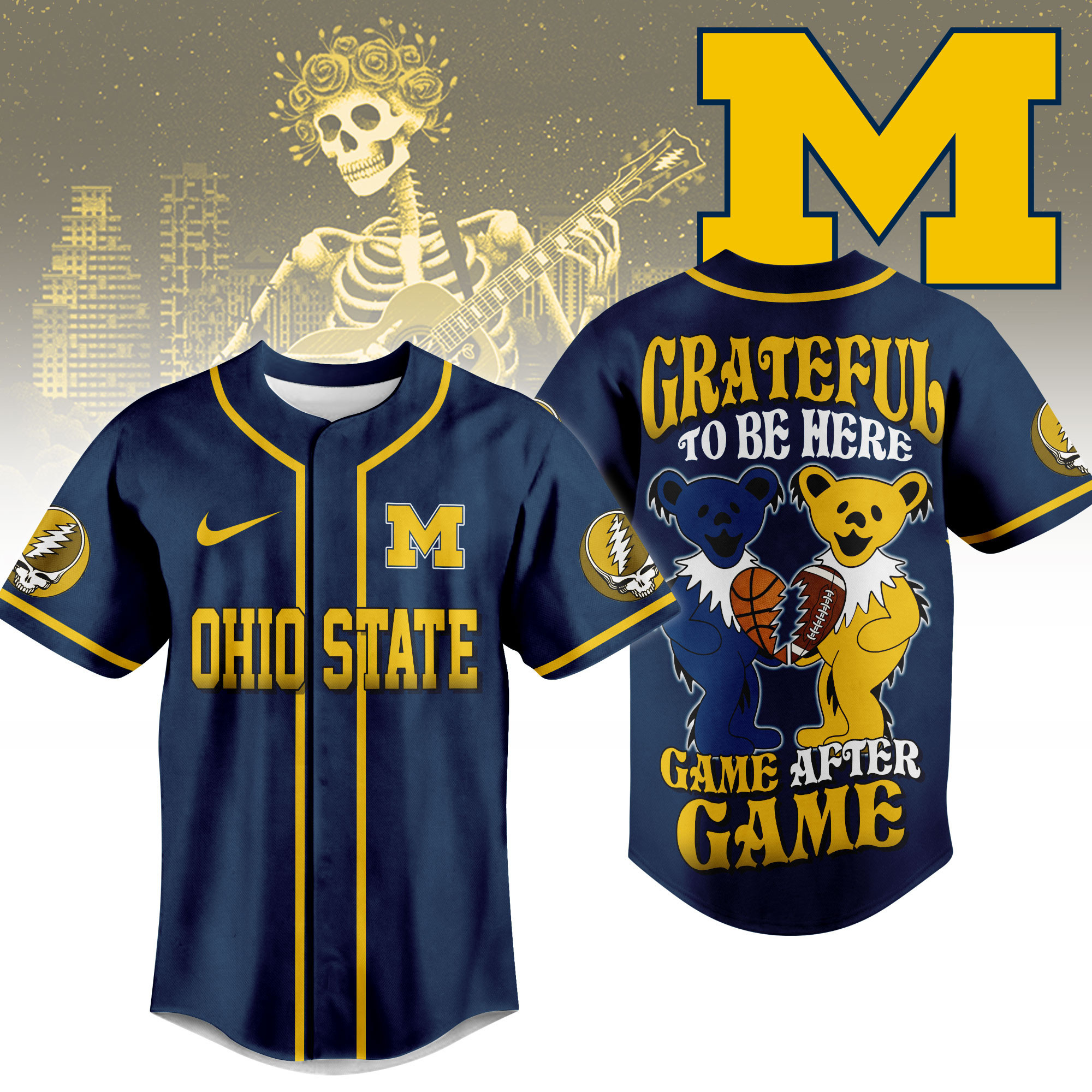 Michigan Wolverines | Premium College Grateful Sports Jersey NTH1