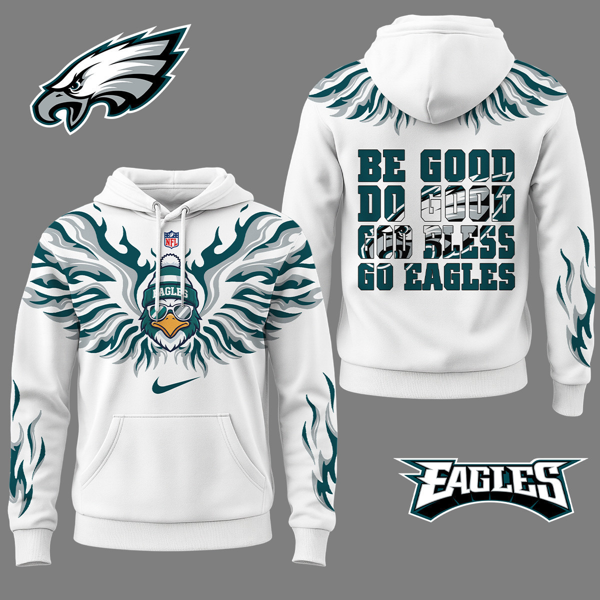 Philadelphia Eagles | Premium NFL Fire Wings 3D Hoodie NY