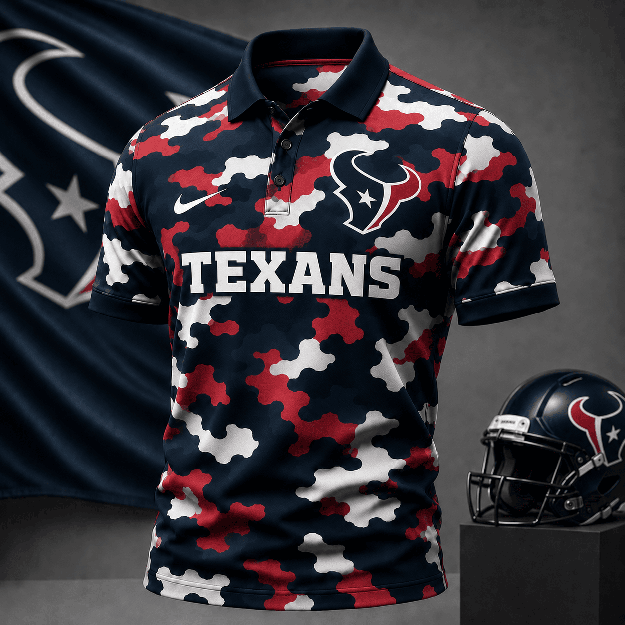 Houston Texans| Premium NFL Camo Polo Shirt NY