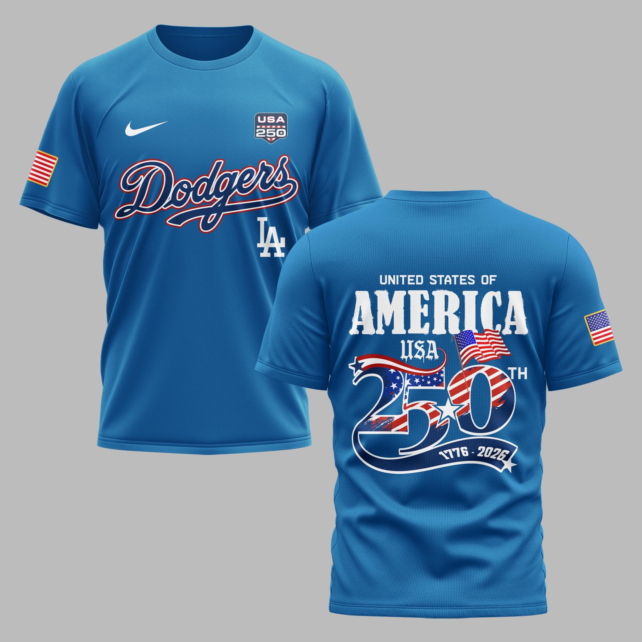 Los Angeles Dodgers X 250 Years Of Freedom Premium T Shirt