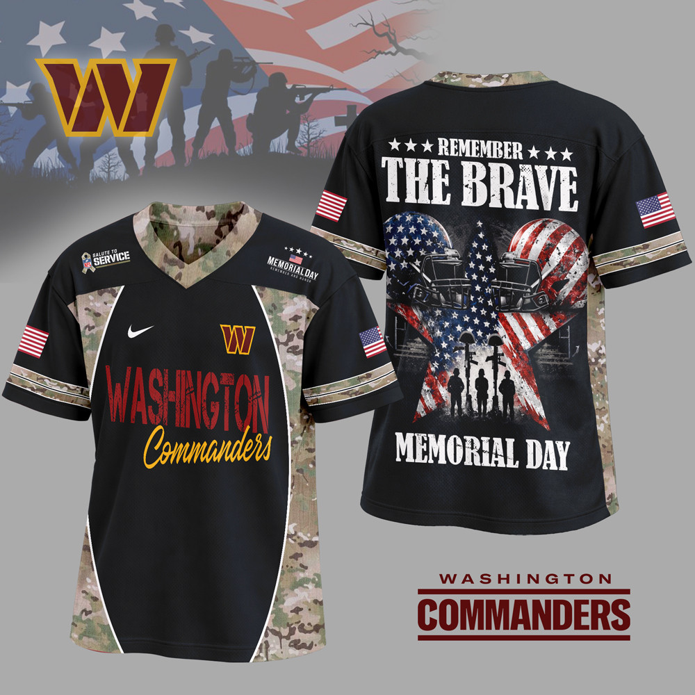Washington Commanders | Premium NFL Memorial Day V-neck Baseball Jersey HY