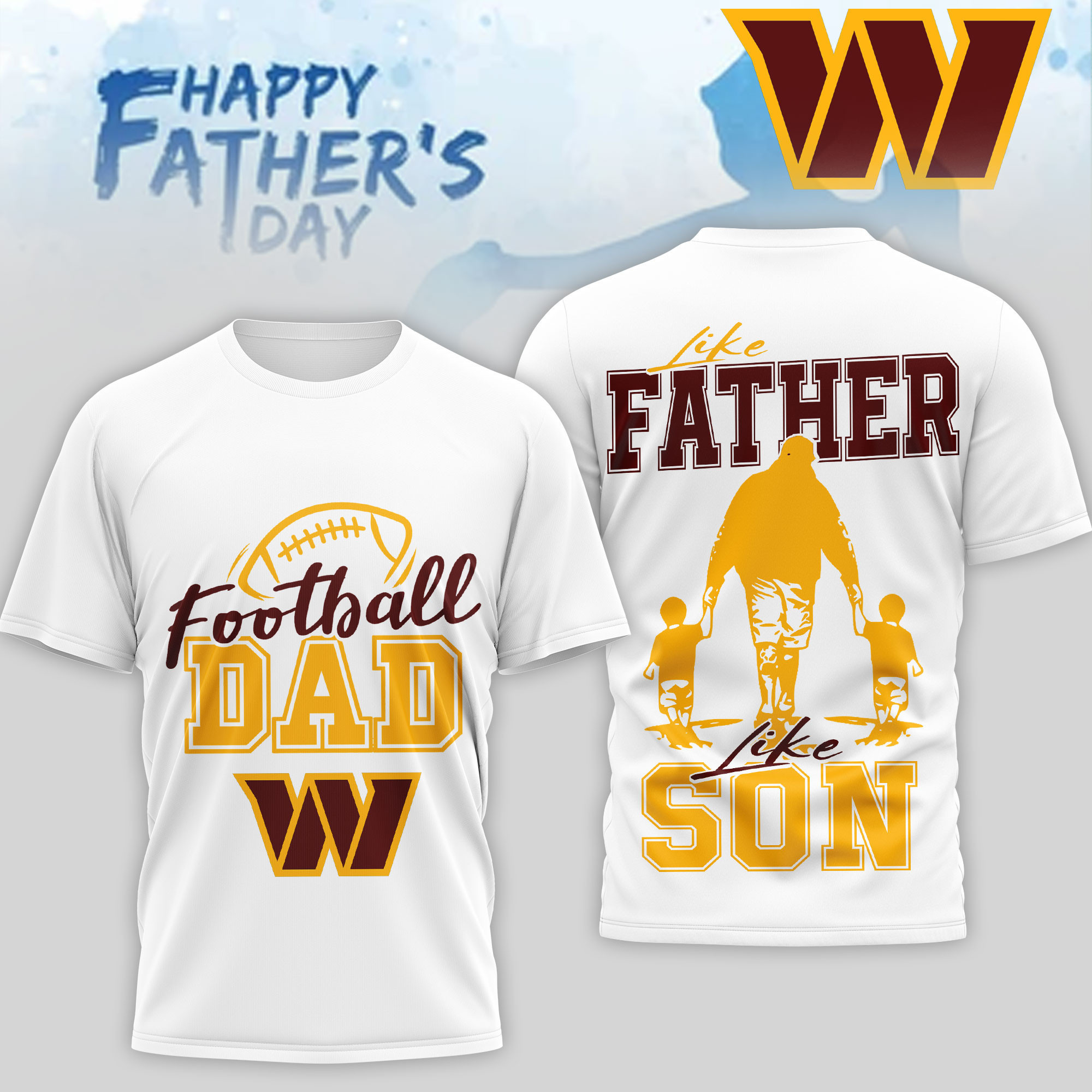 Washington Commanders | Premium NFL Happy Father Day 3D T-Shirt NP
