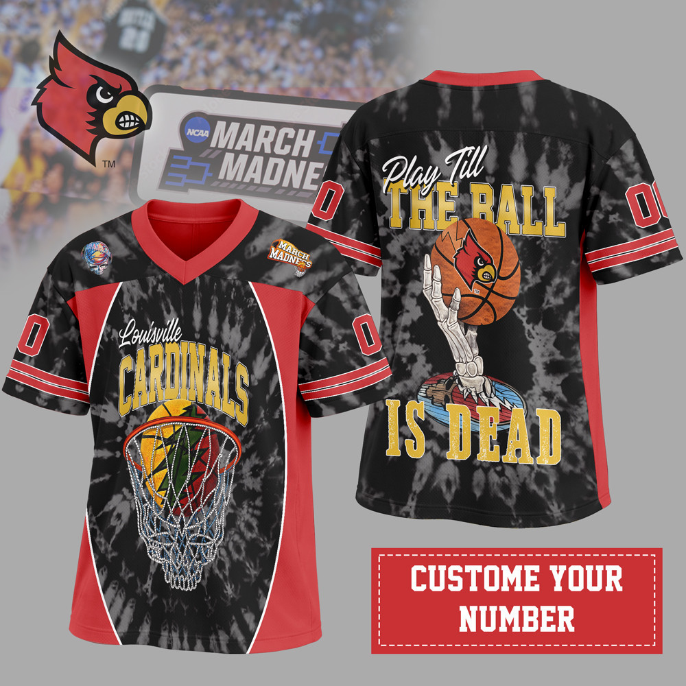 Louisville Cardinals | Premium NCAA x Grateful Dead V-neck Baseball Jersey HY