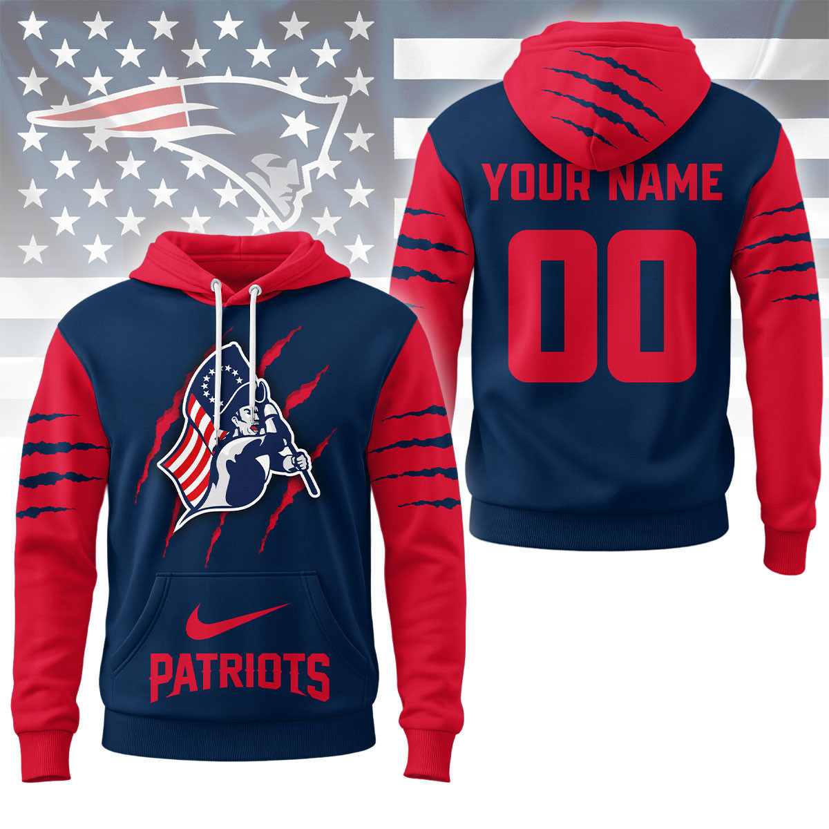 New England Patriots | Premium NFL Fan Pride Claw Hoodie NY