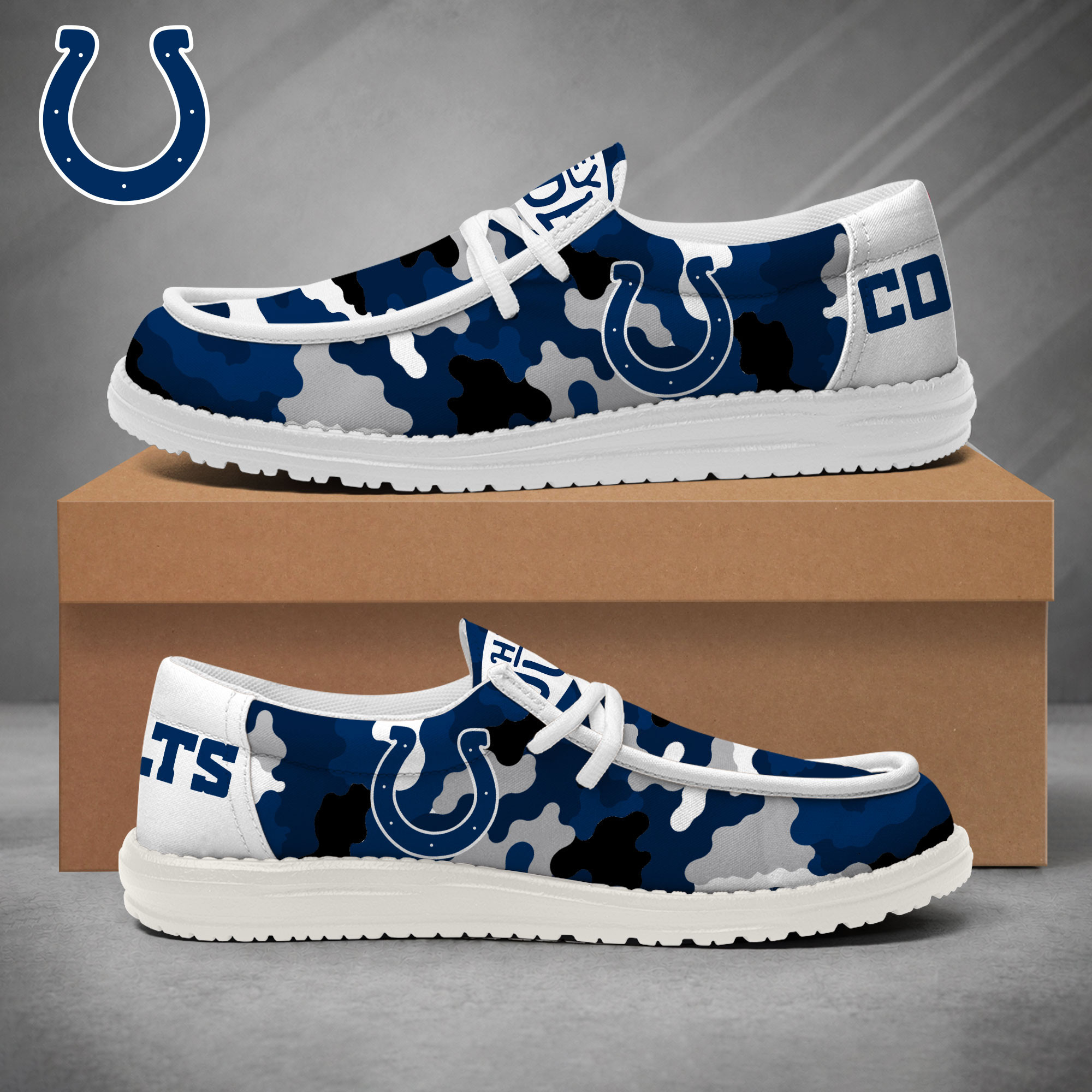 Indianapolis Colts | Premium NFL Game Day Camo Loafer Shoes NY