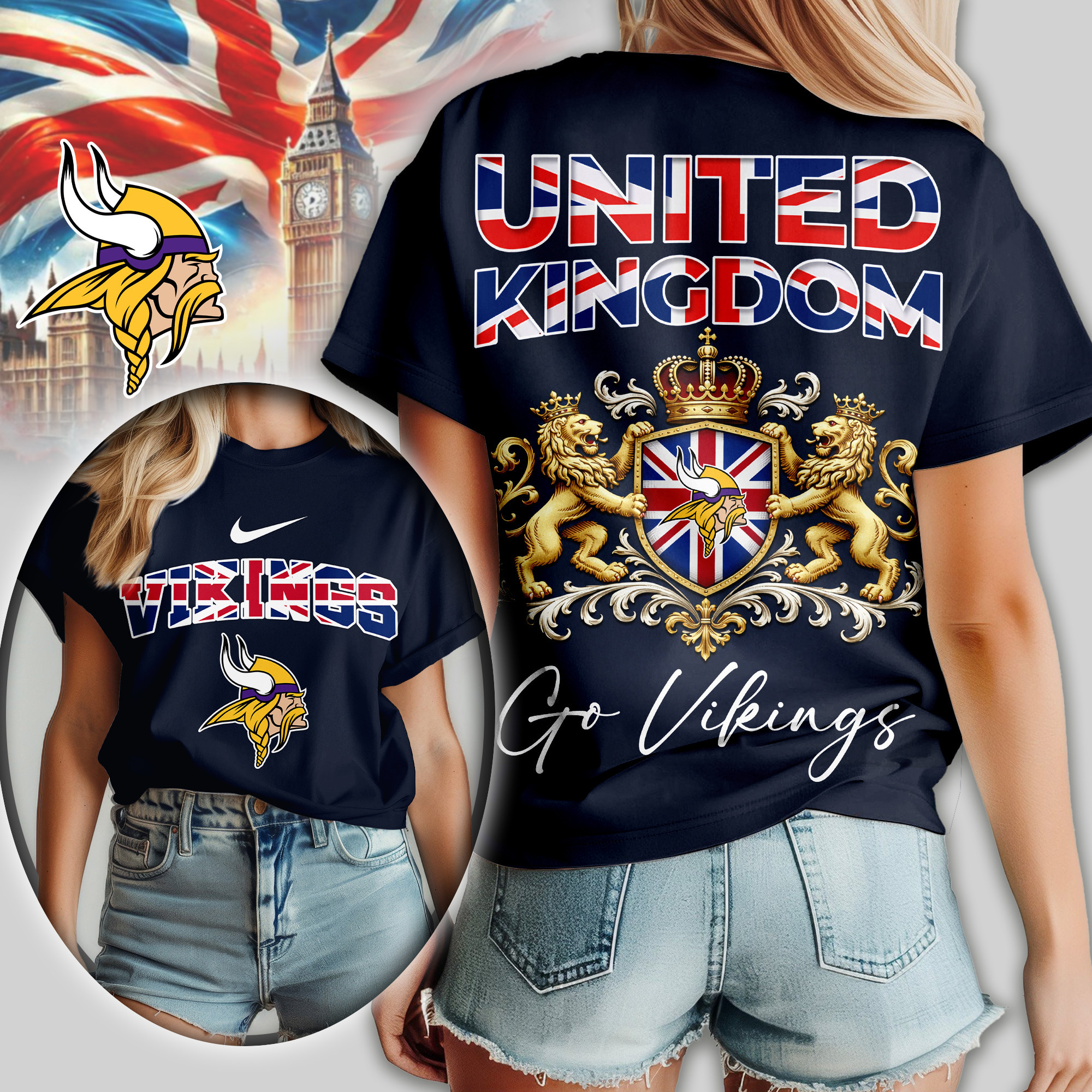 Minnesota Vikings | Premium NFL United Kingdom Women Shirt TD