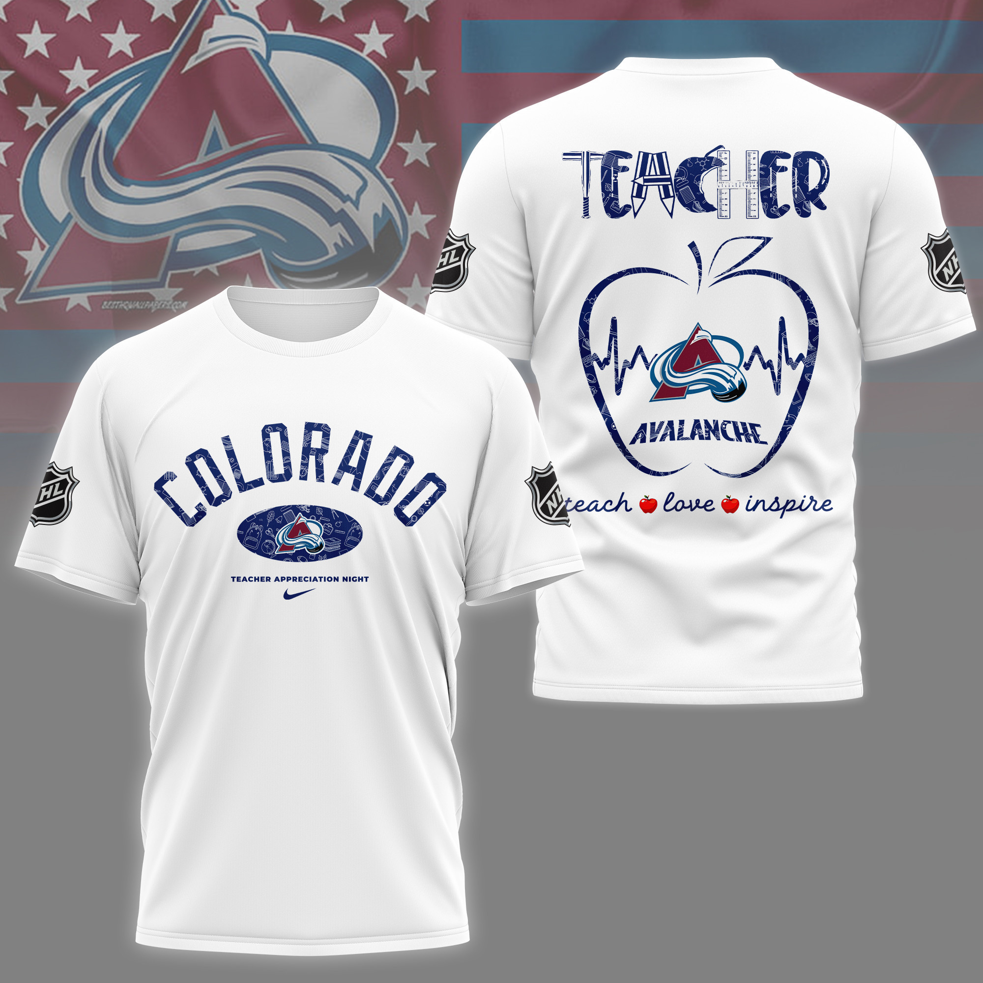 Colorado Avalanche | Premium NHL Teacher Appreciation Day 3D Shirt NY