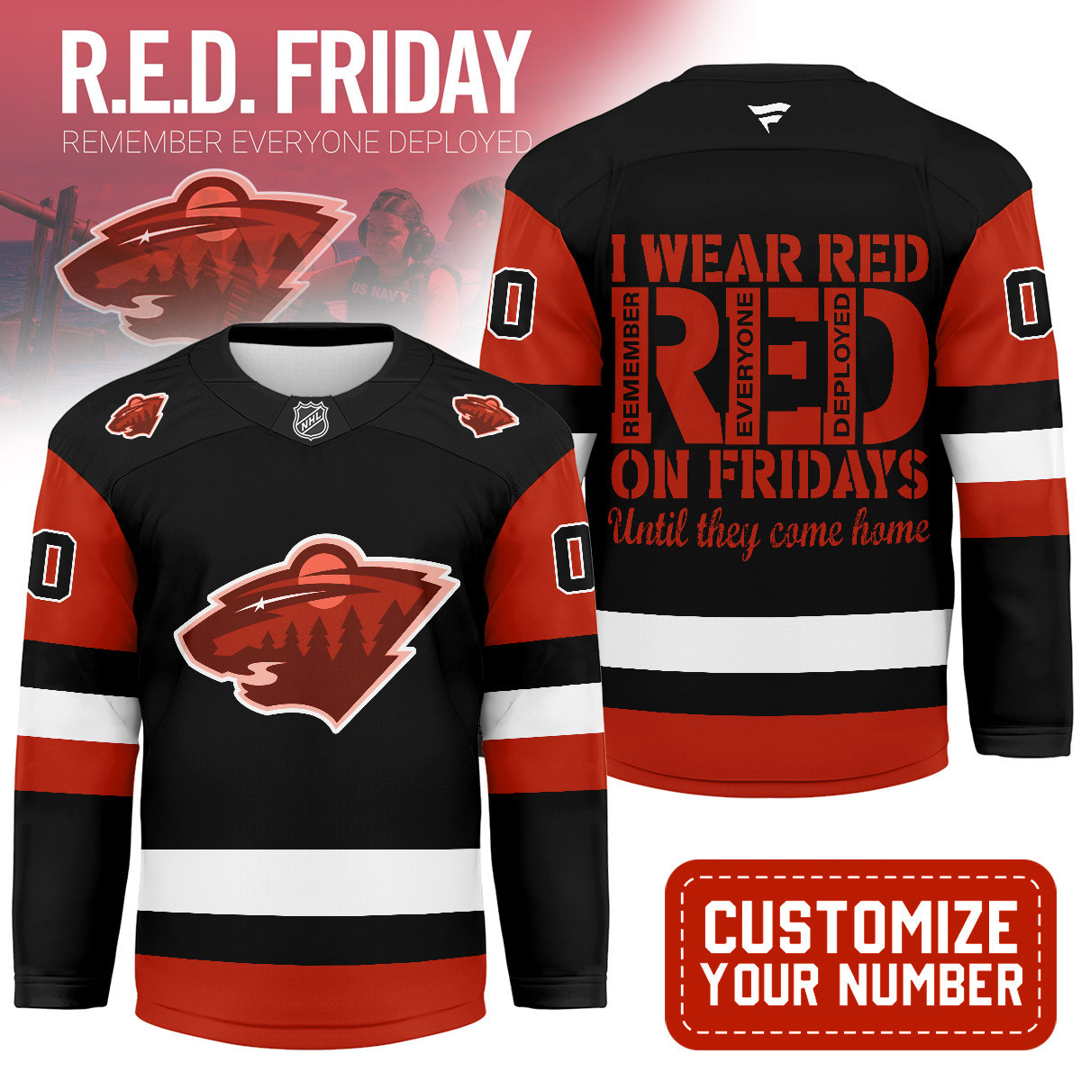 Minnesota Wild | Premium NHL Red Friday Hockey Jersey MM