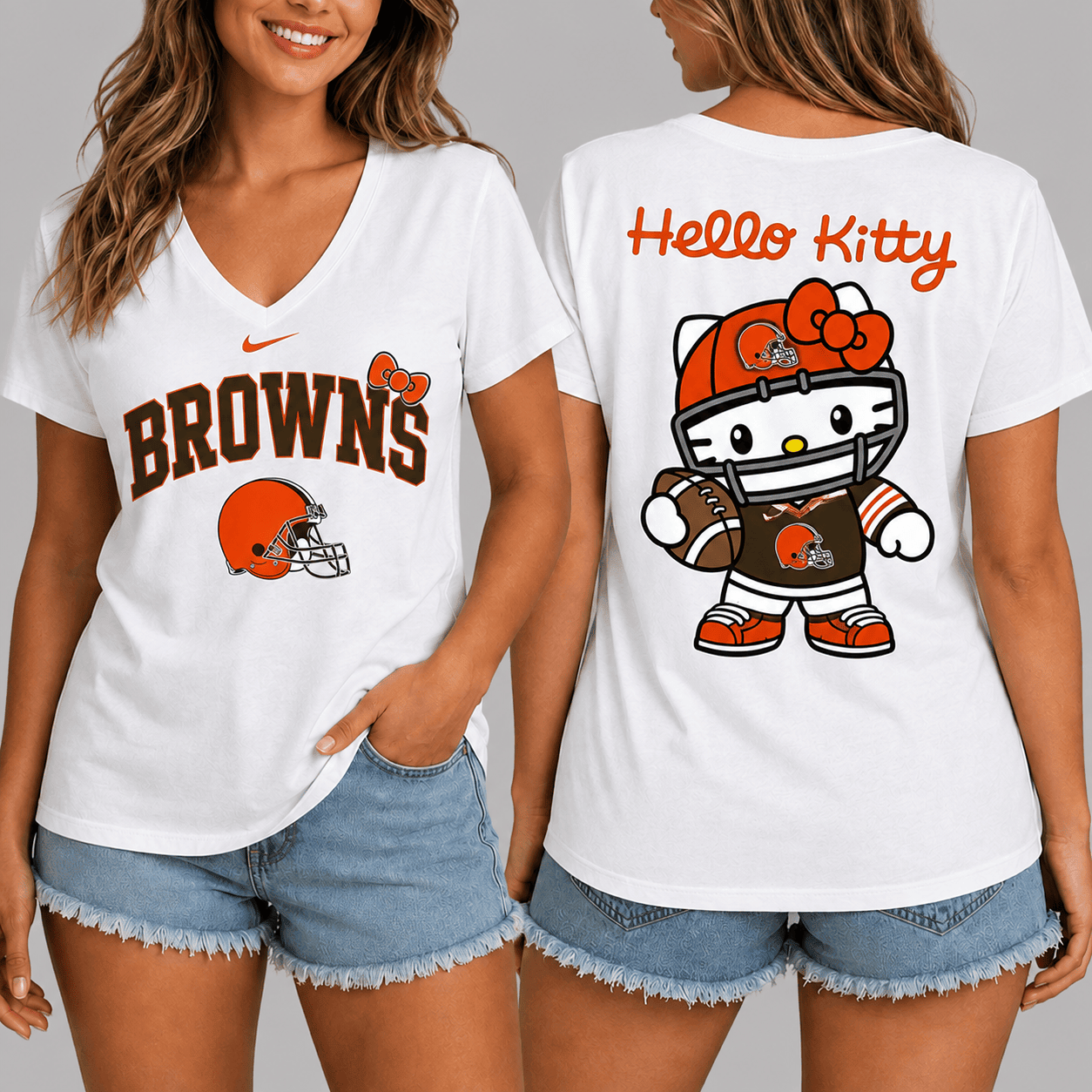 Cleveland Browns | Premium NFL Hello Kitty Football T-shirt TD