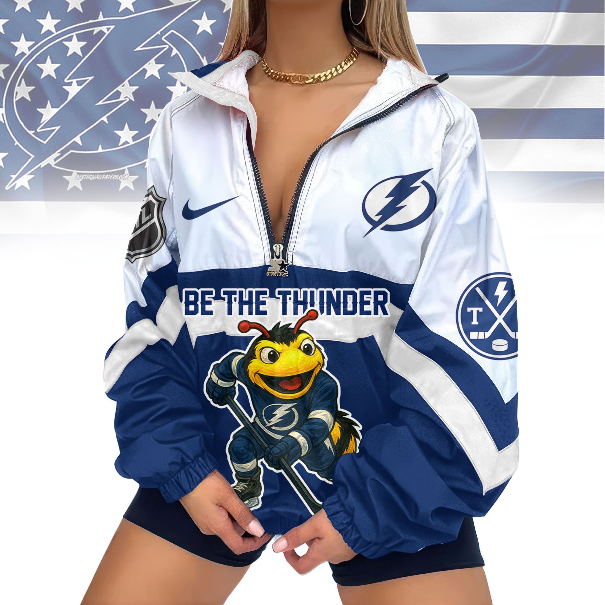 Tampa Bay Lightning | Premium NHL V-Neck Zipper Sweatshirt Jackets TD1