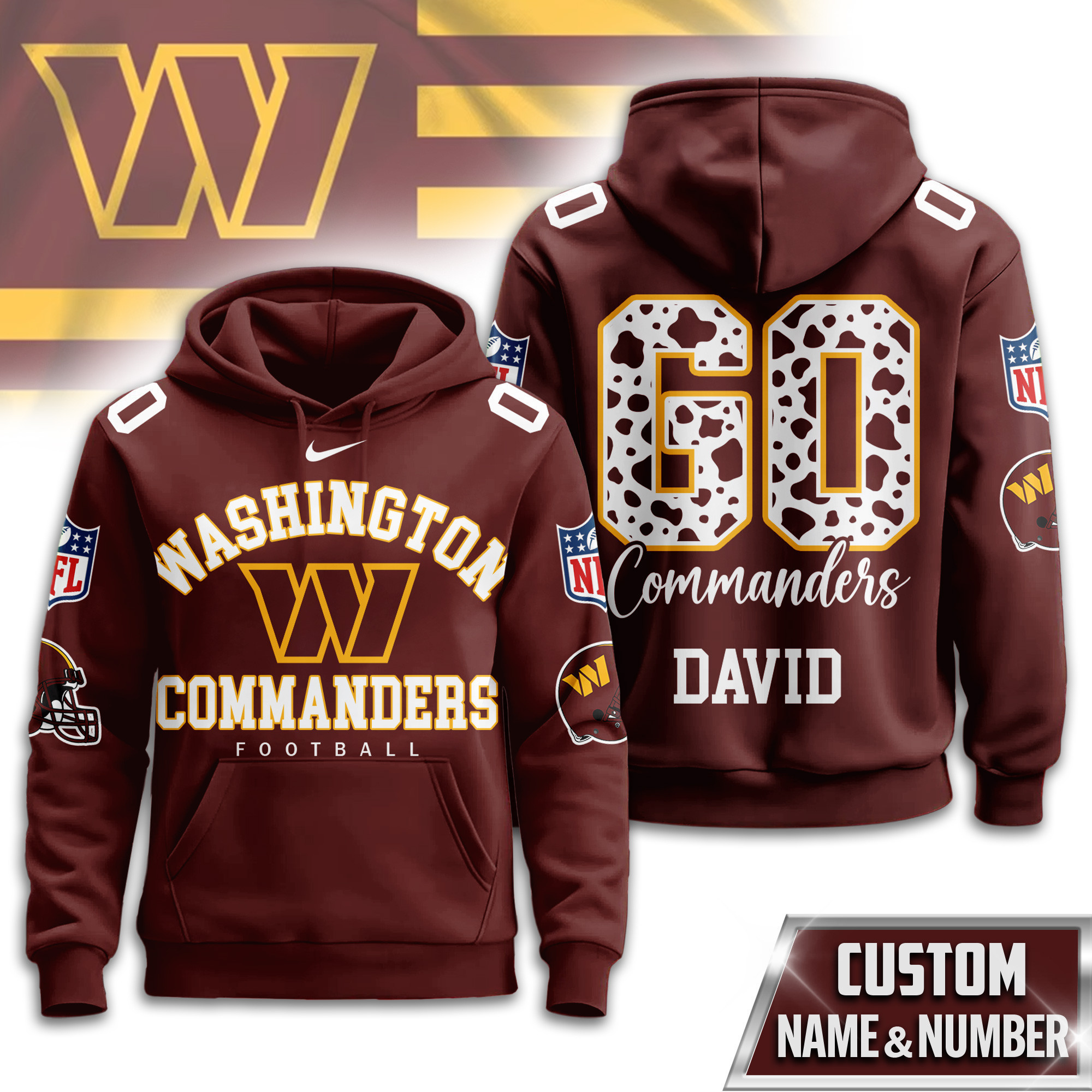 Washington Commanders | Premium NFL Custom Game Day Hoodie TD