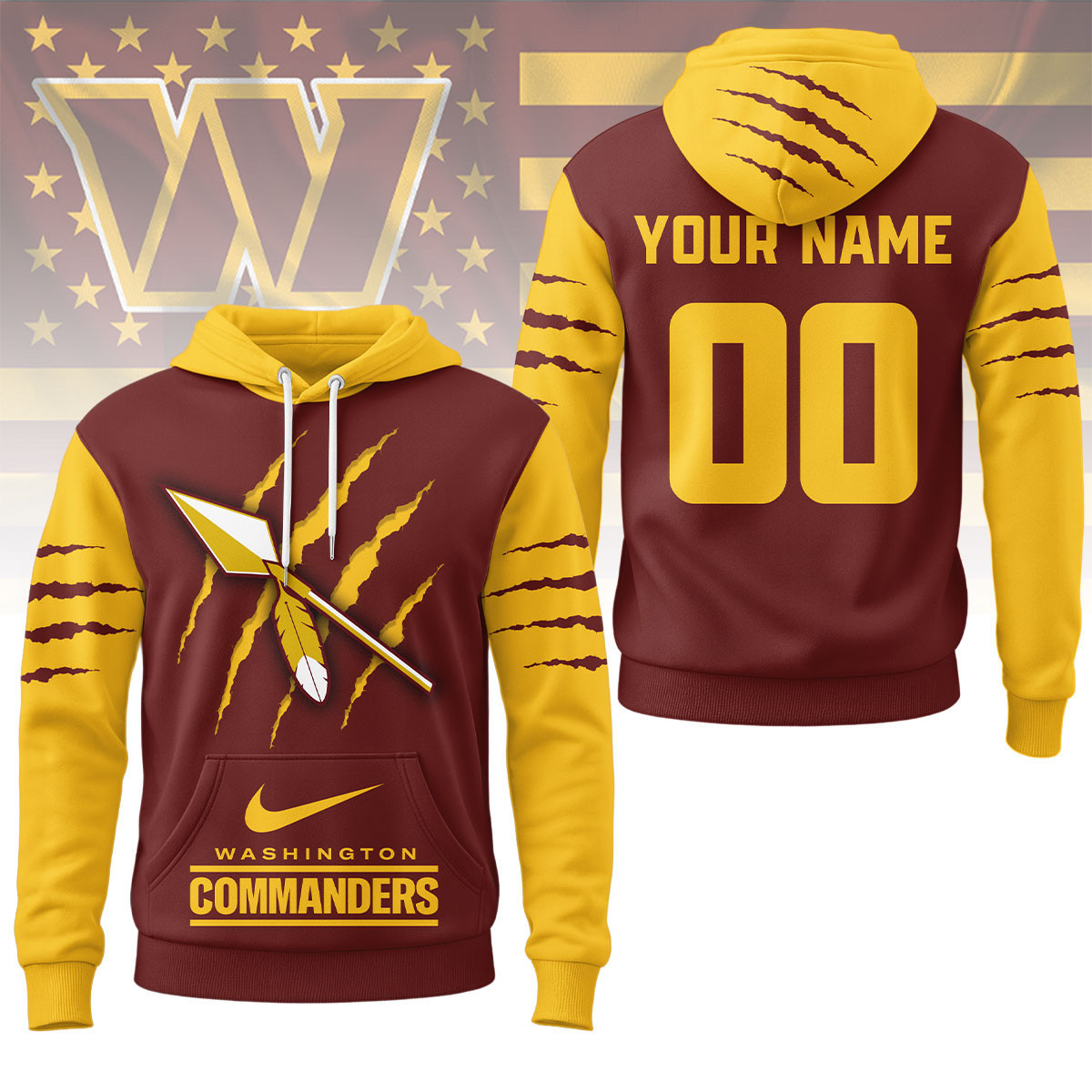 Washington Commanders | Premium NFL Fan Pride Claw Hoodie NY