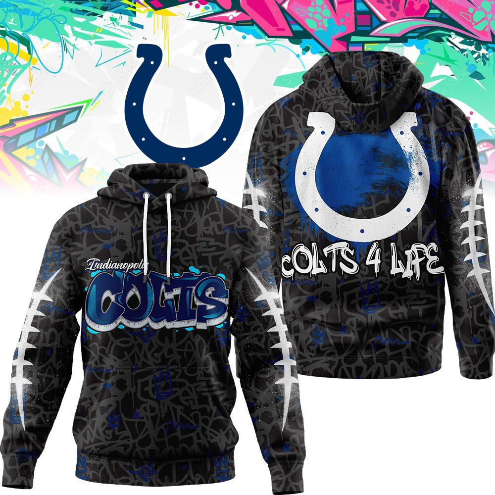Indianapolis Colts | Premium NFL Special Graffiti My Team 4 Life Hoodie MM
