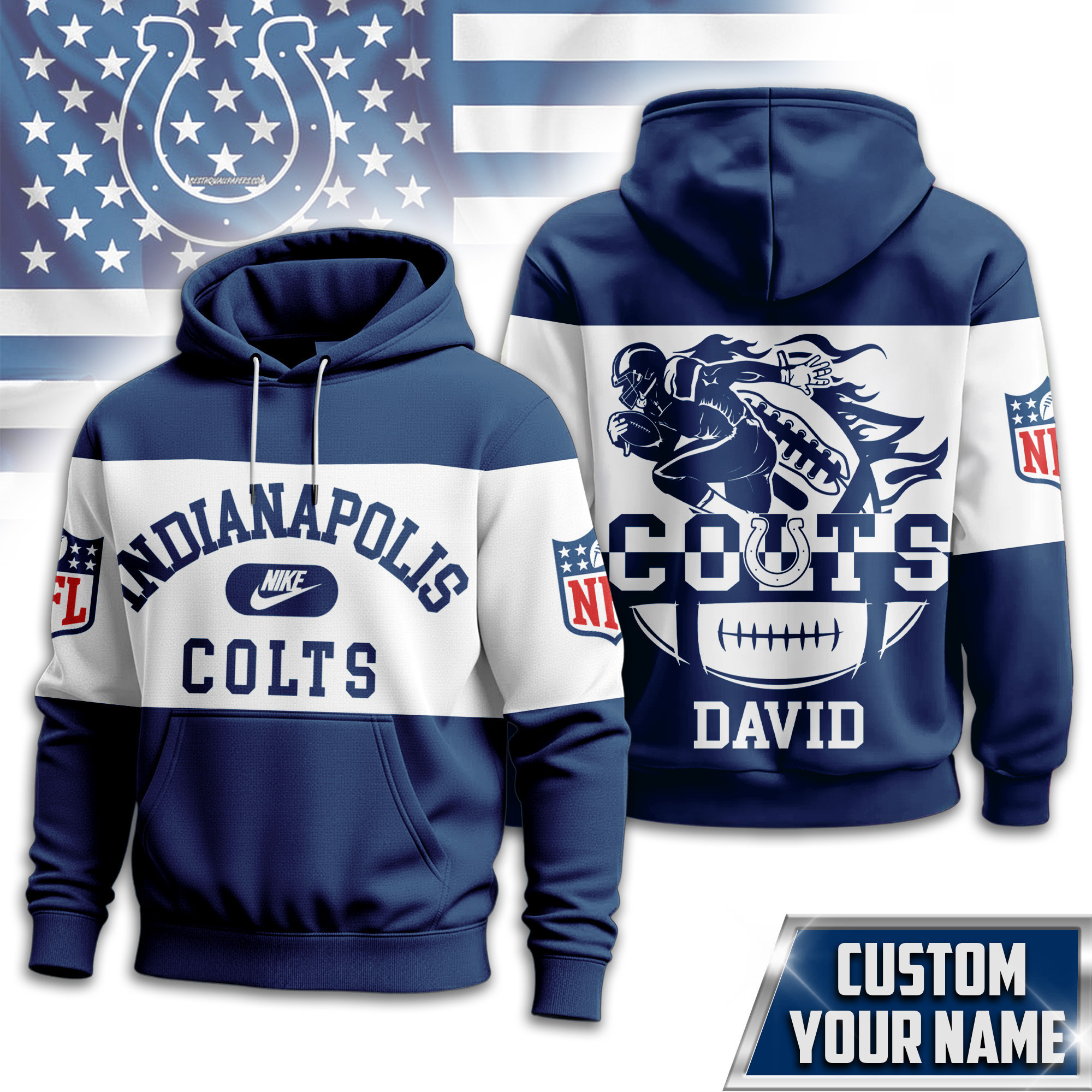 Indianapolis Colts | Premium NFL Touchdown Spirit Personalized Hoodie TD