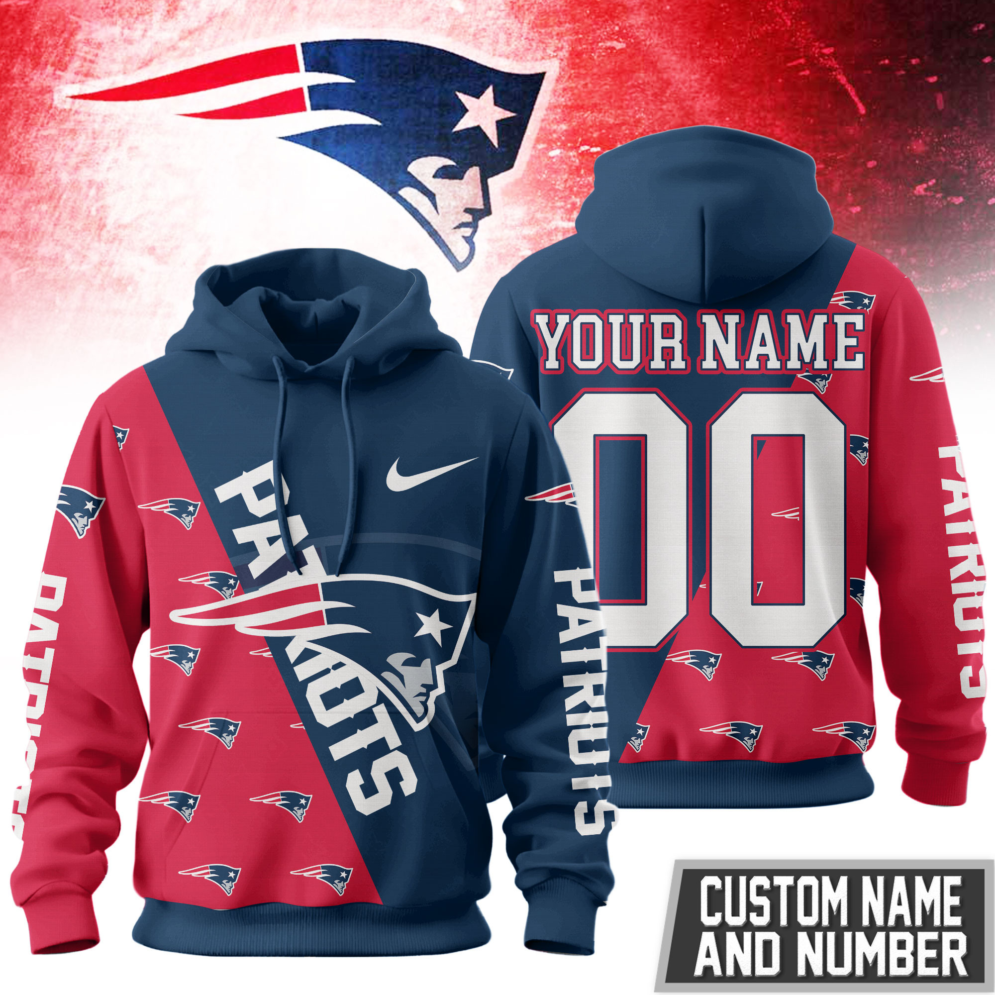 New England Patriots | Premium NFL True Fan Spirit Custom Football Hoodie