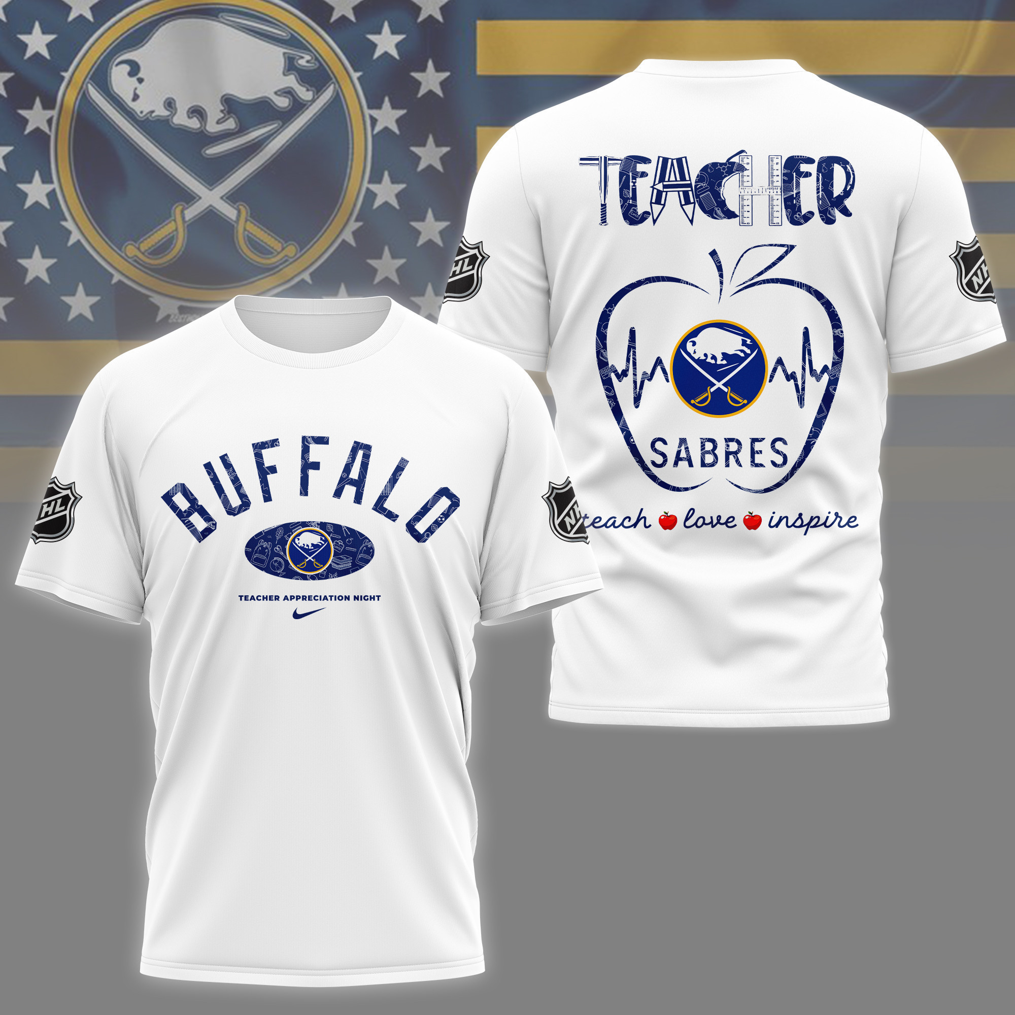 Buffalo Sabres | Premium NHL Teacher Appreciation Day 3D Shirt NY