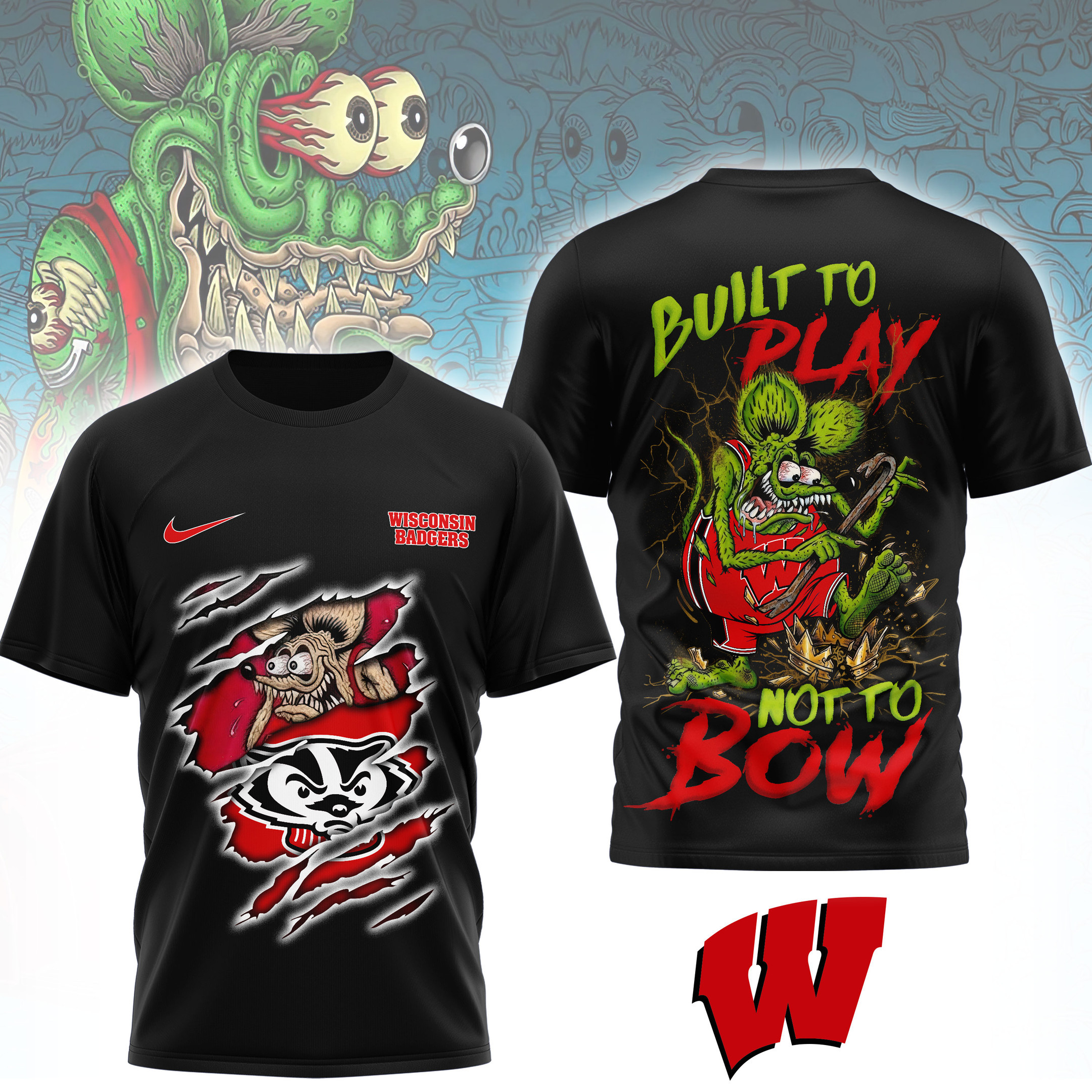 Wisconsin Badgers | Premium NCAA Varsity Savage 3D Shirt NTH1
