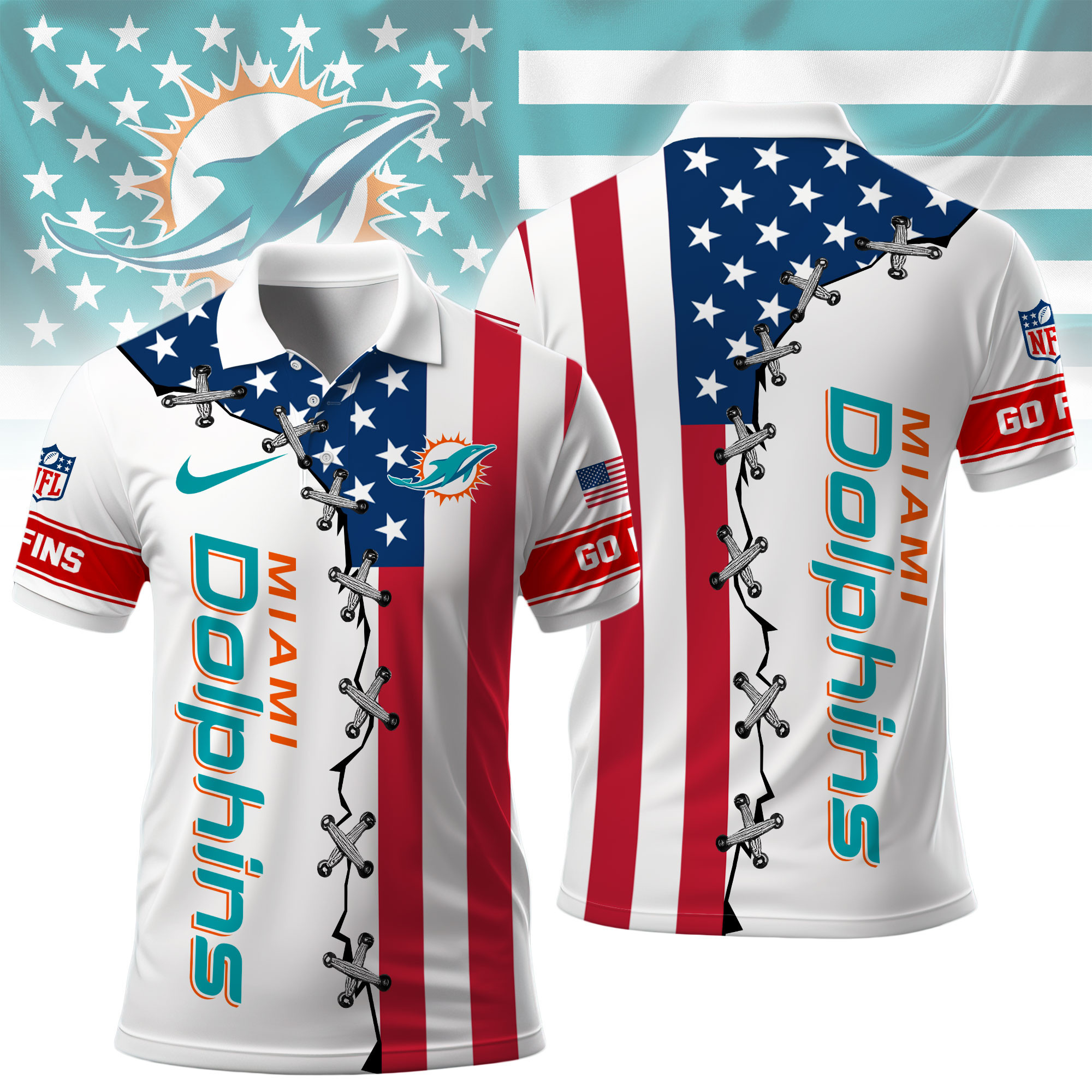Miami Dolphins | Premium NFL Freedom American Polo NY