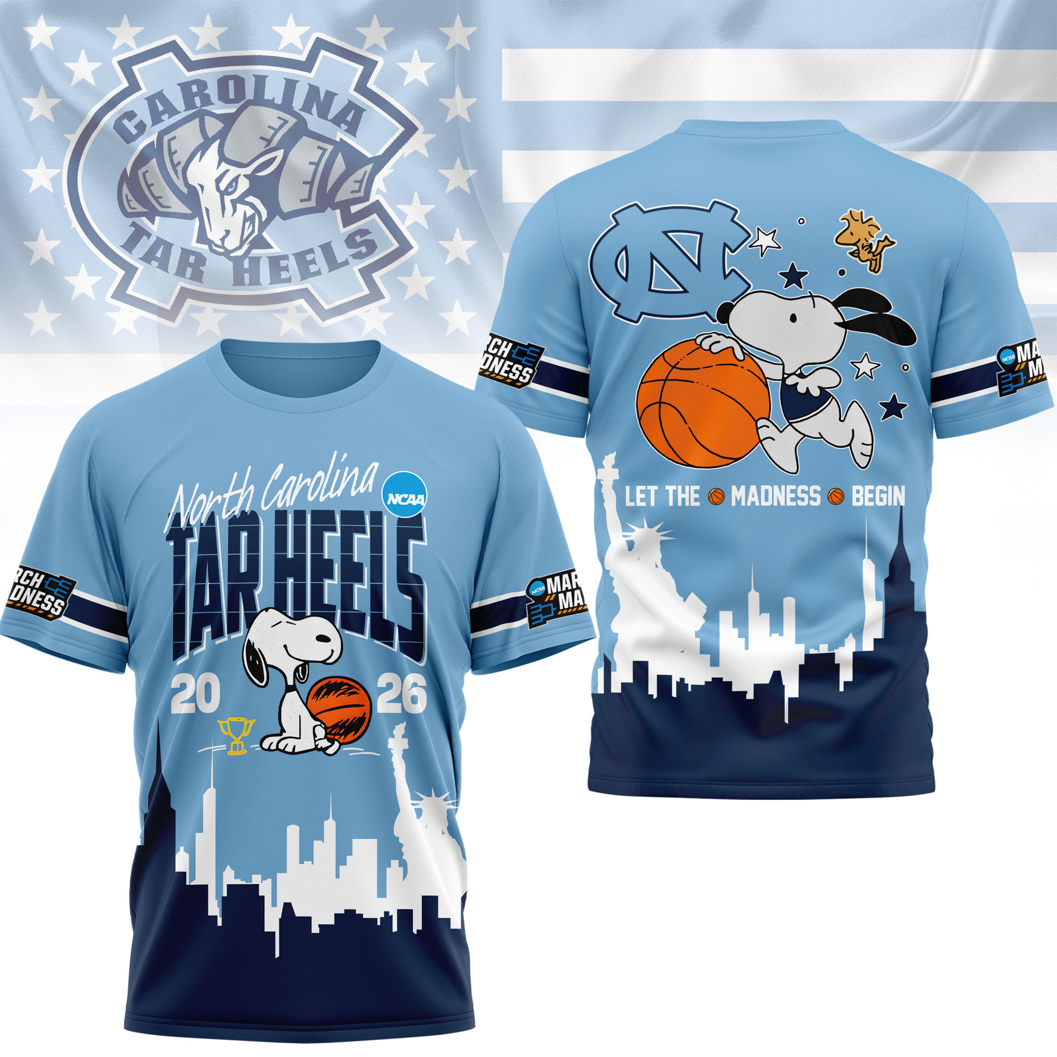 North Carolina Tar Heels | Premium NCAA March Madness 3D Shirt HY