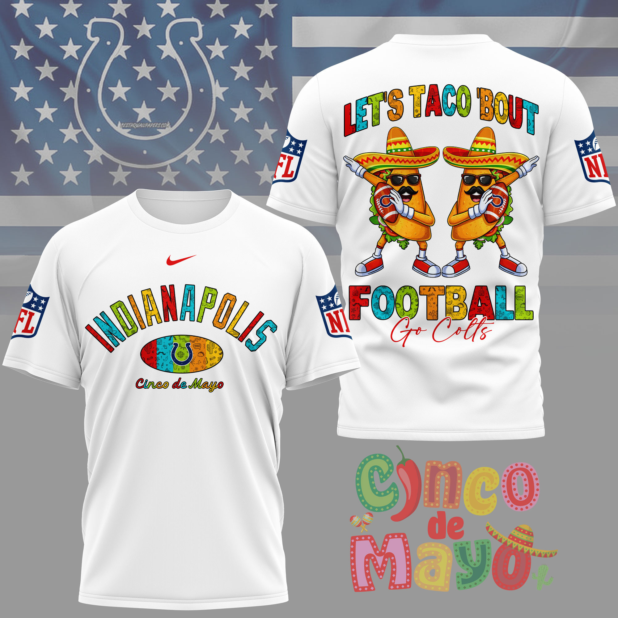 Indianapolis Colts | Premium NFL Taco Cinco de Mayo 3D Shirt NY