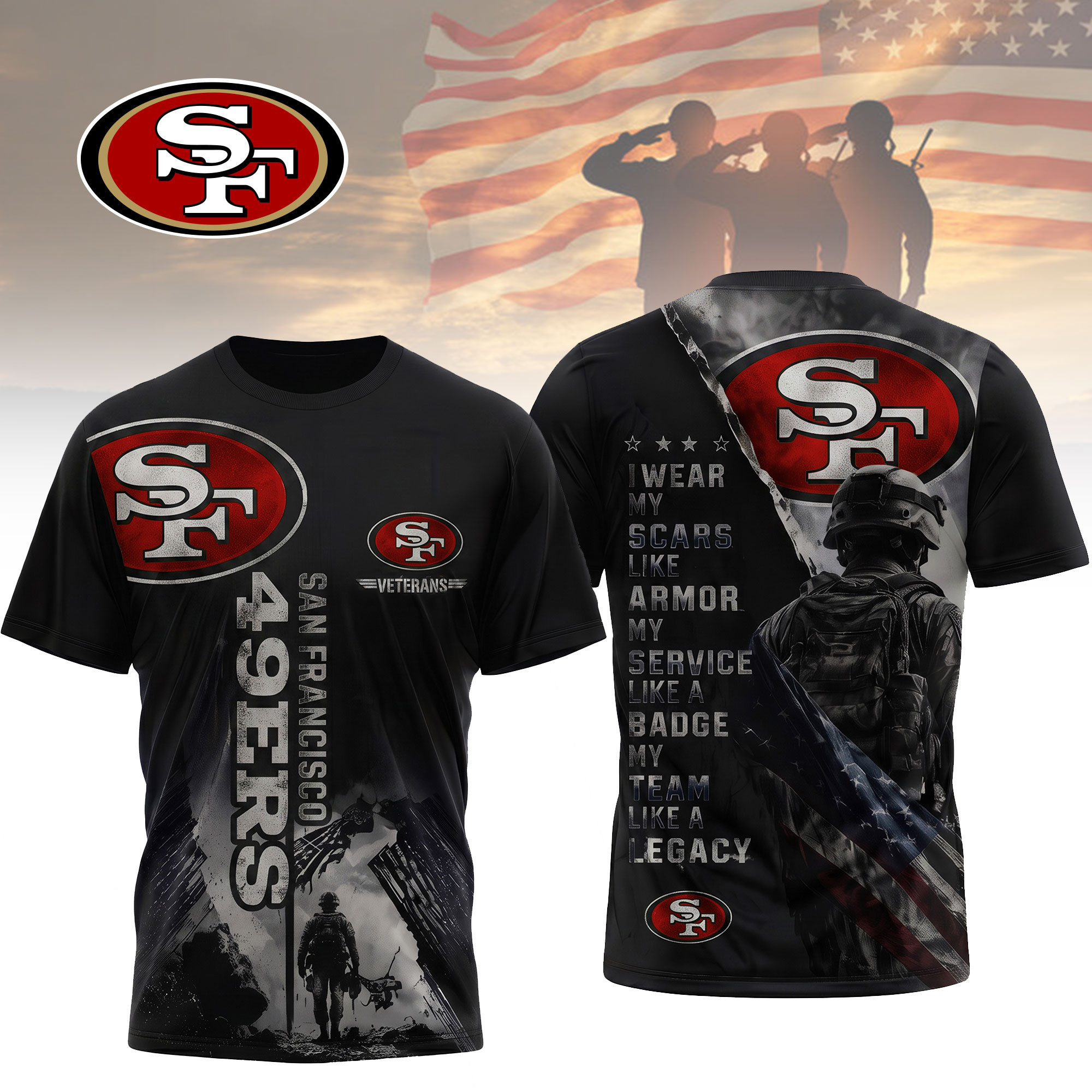 San Francisco 49ers | Premium NFL Veterans Legacy Team 3D Shirt NTH1