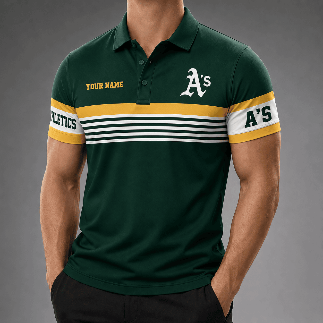 Athletics | Premium MLB Personalized Men's Polo Shirt