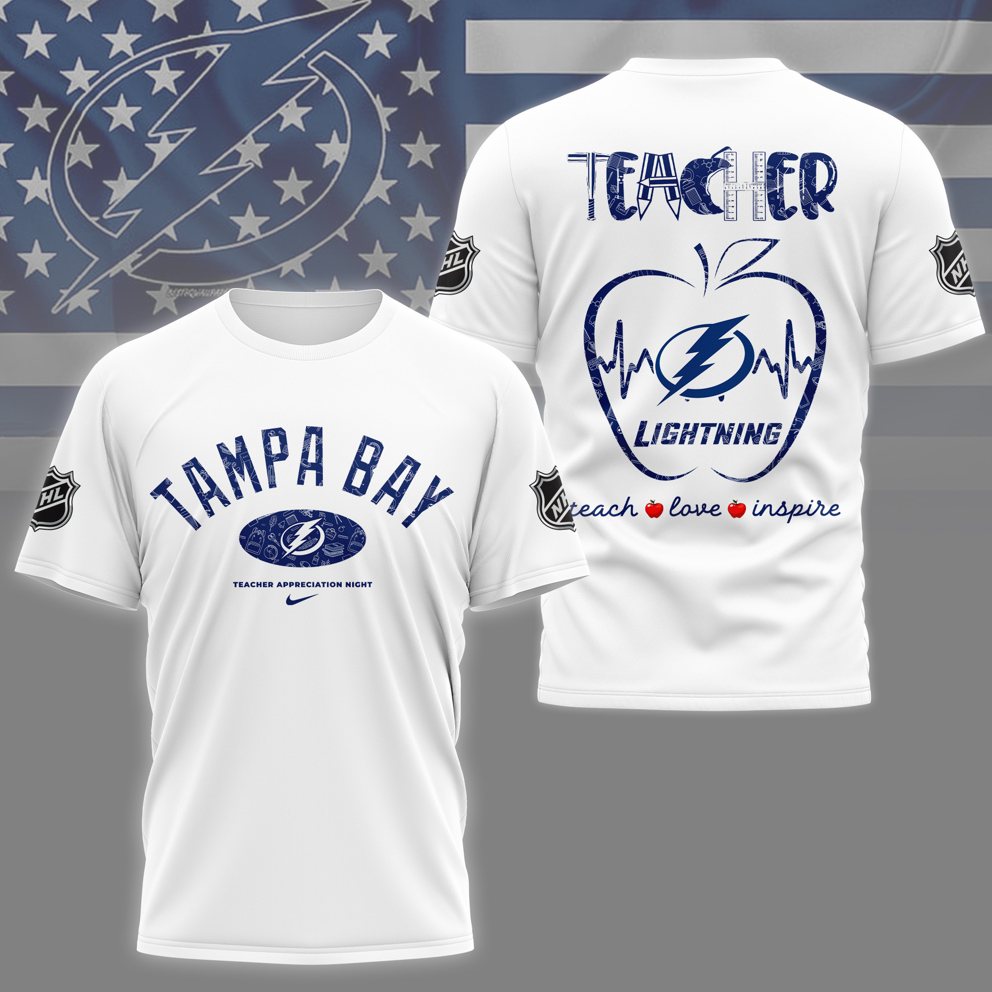 Tampa Bay Lightning | Premium NHL Teacher Appreciation Day 3D Shirt NY