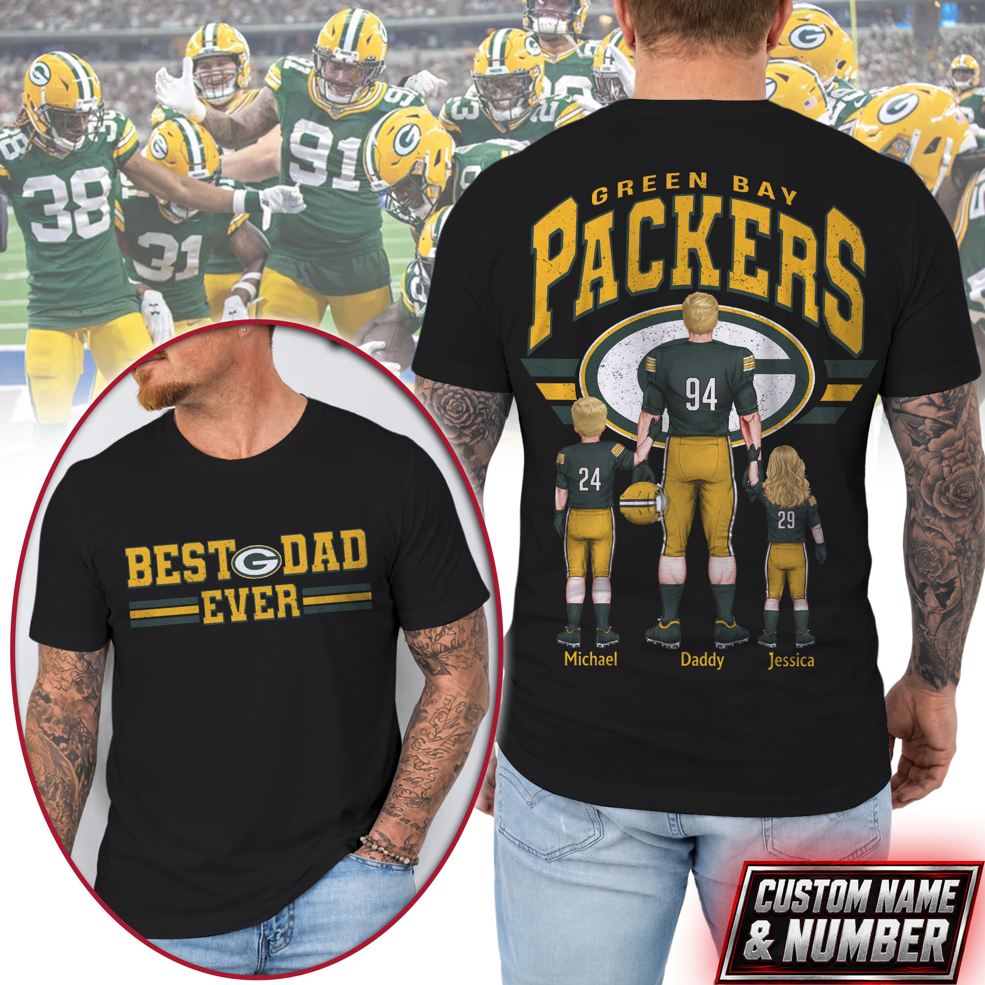 Green Bay Packers | Premium NFL Best Dad Ever 3D Shirt NTH1